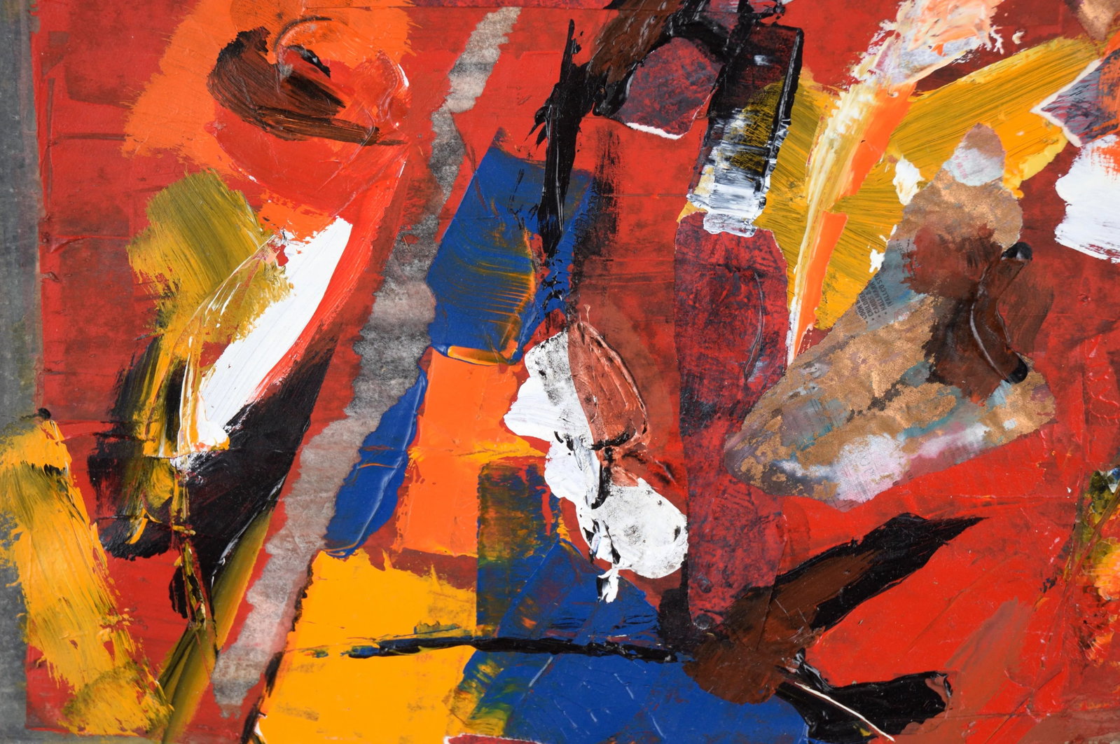 Abstract Expressionist Collage in Acrylic on Paper by Ricardo De Silva - 6
