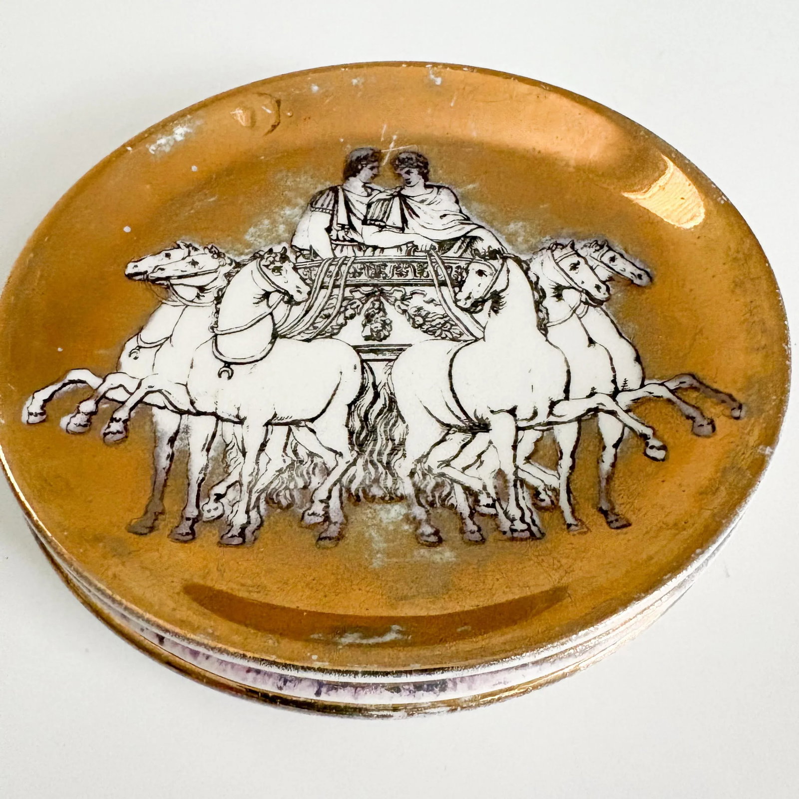 1960s Fornasetti 'Romulus and Remus' Themed Ceramic Coasters- Set of 3 - 4