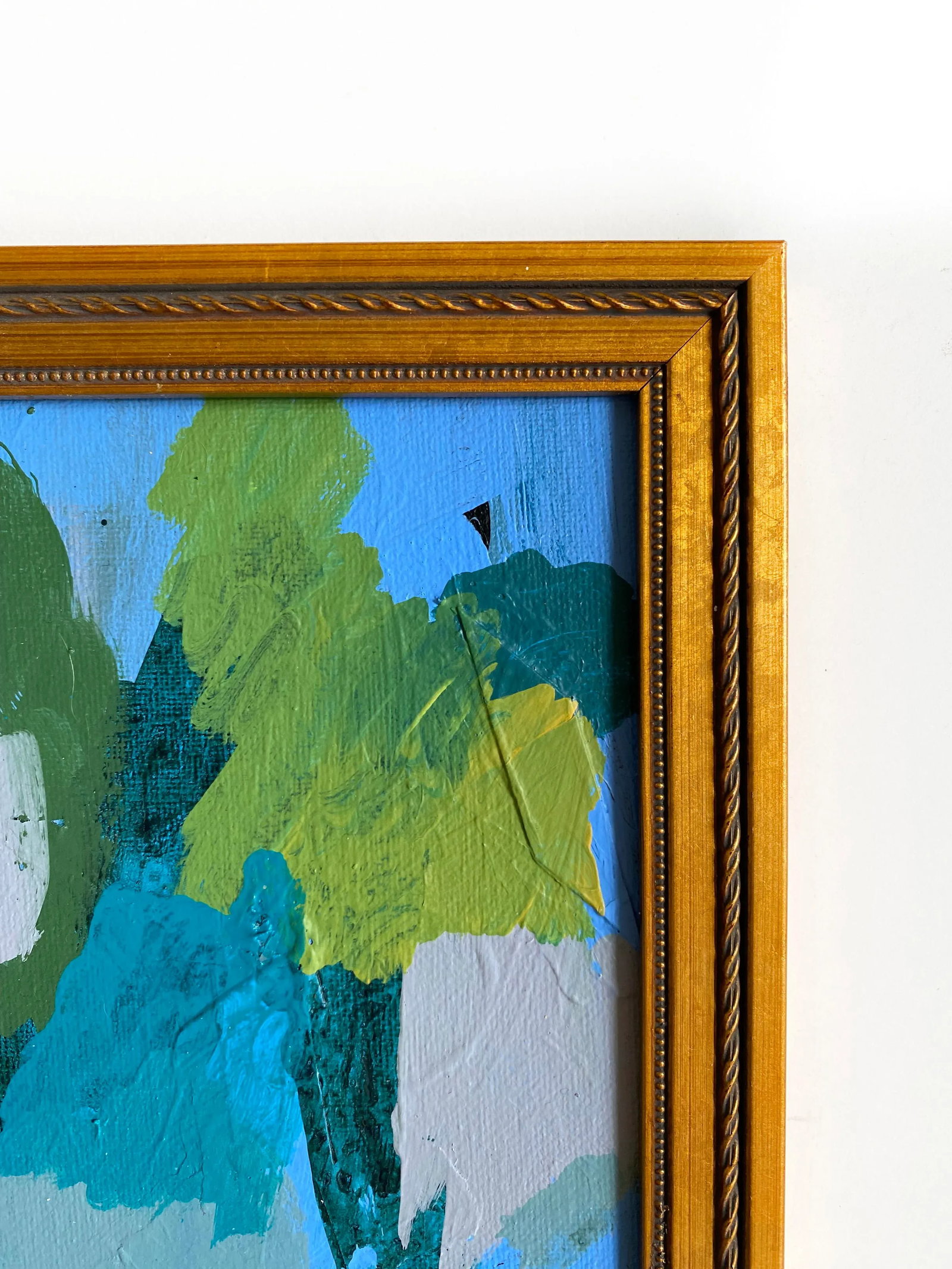 Blue Shadows" 2025 Framed Mini Painting by Jessalin Beutler - 3