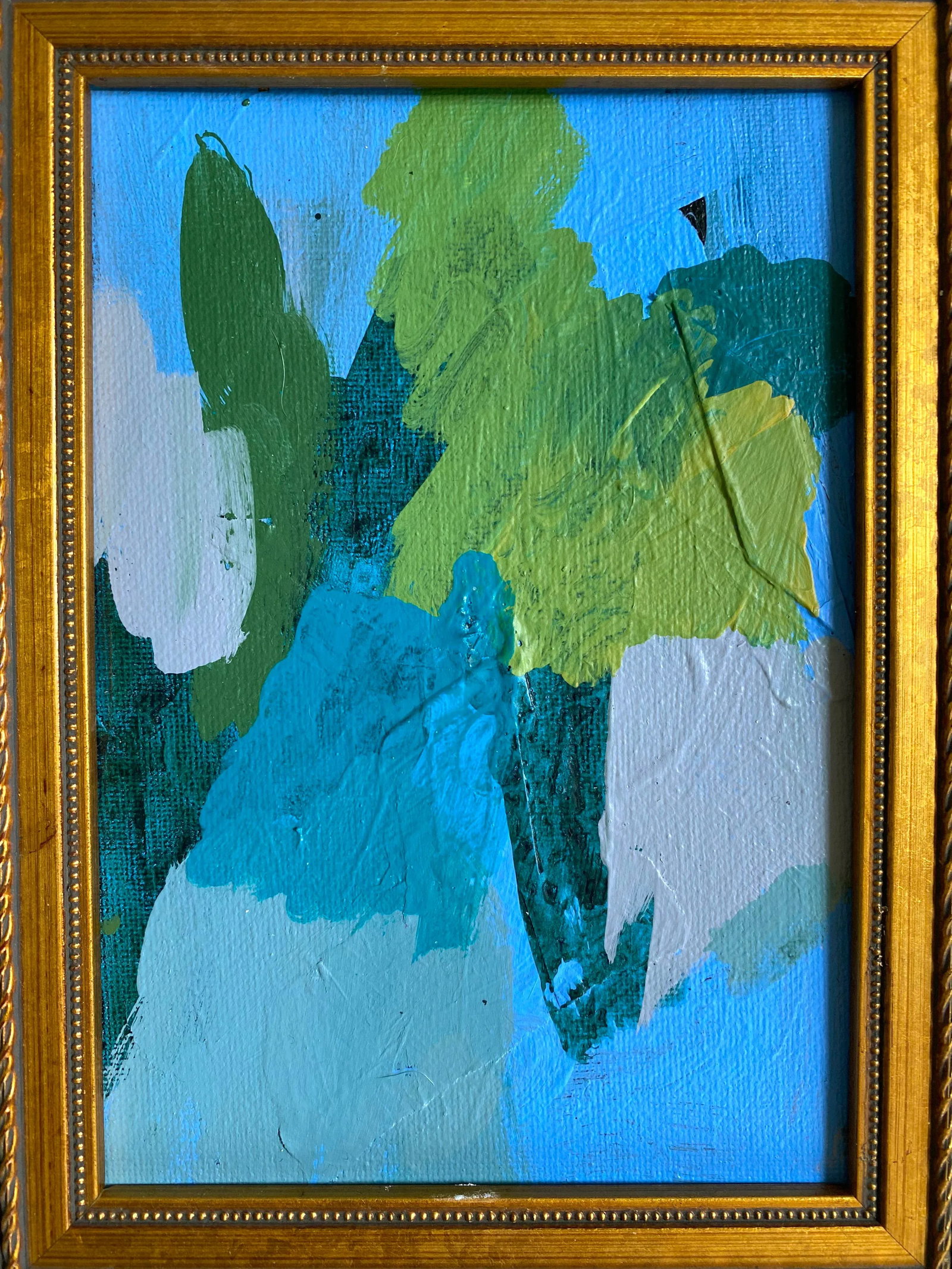 Blue Shadows" 2025 Framed Mini Painting by Jessalin Beutler - 4