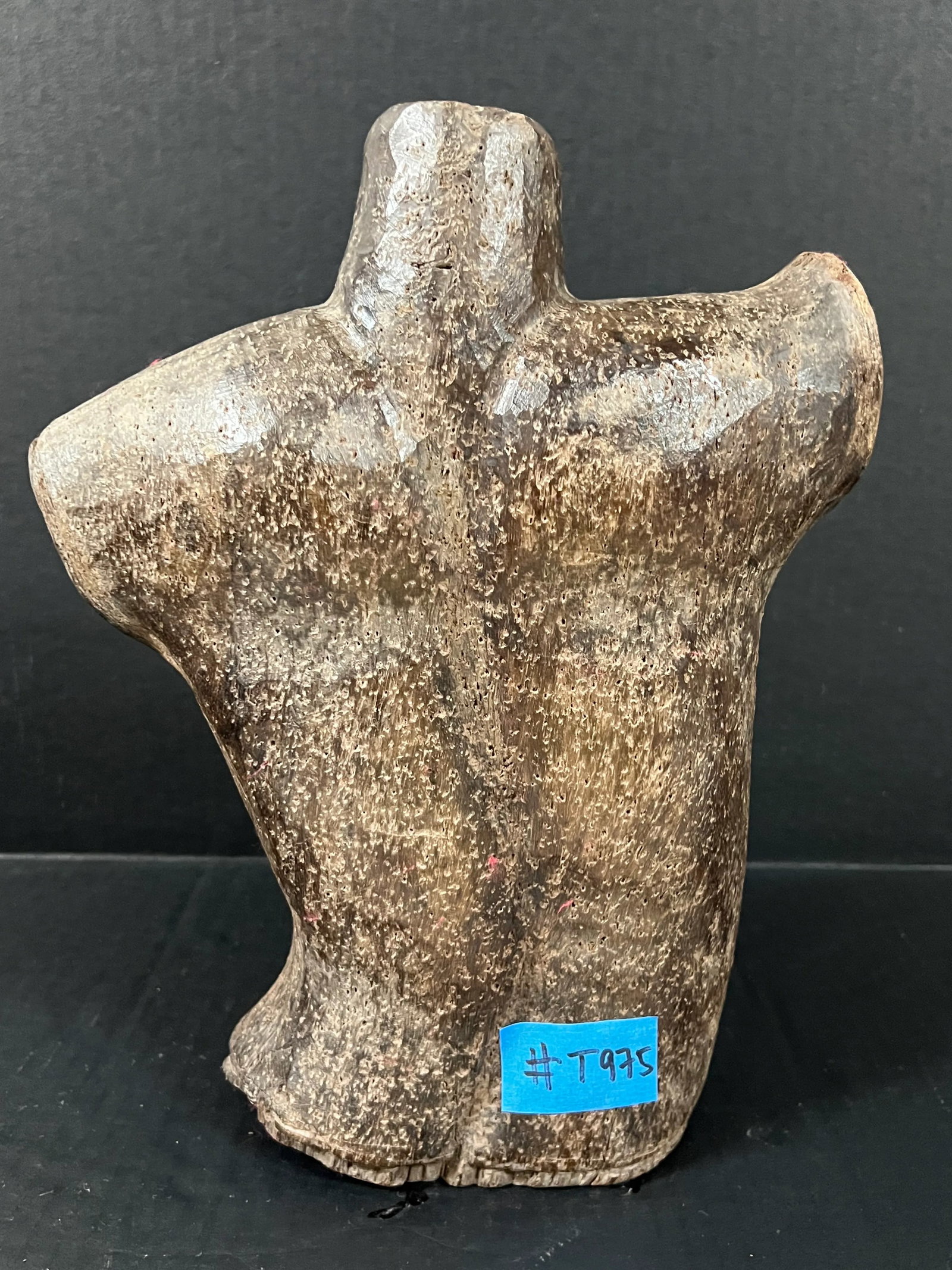Late 20th Century Vintage Carved Solid Wood Female Torso Sculpture - 9