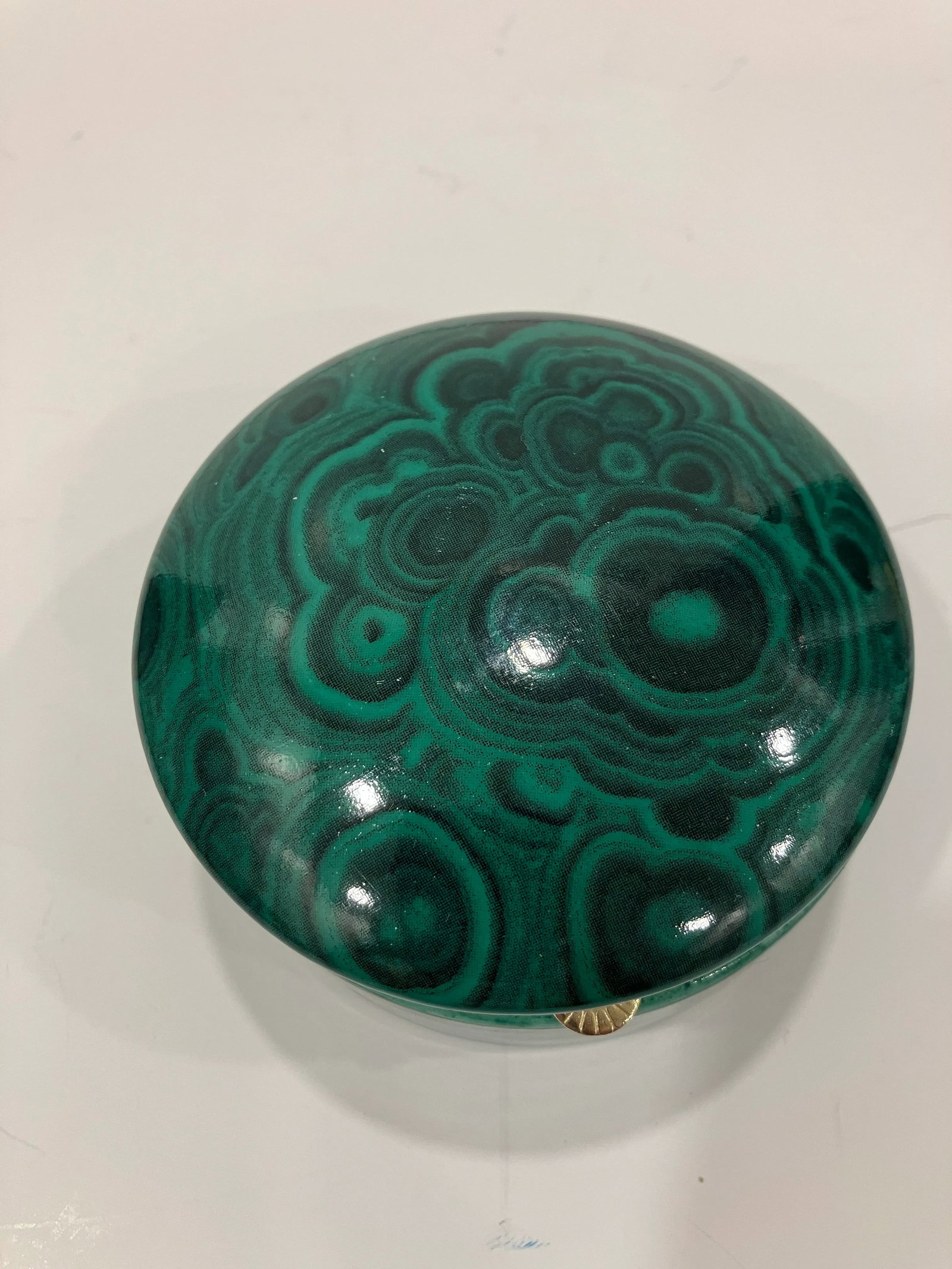 1990s Faux Malachite Ceramic Box - 2