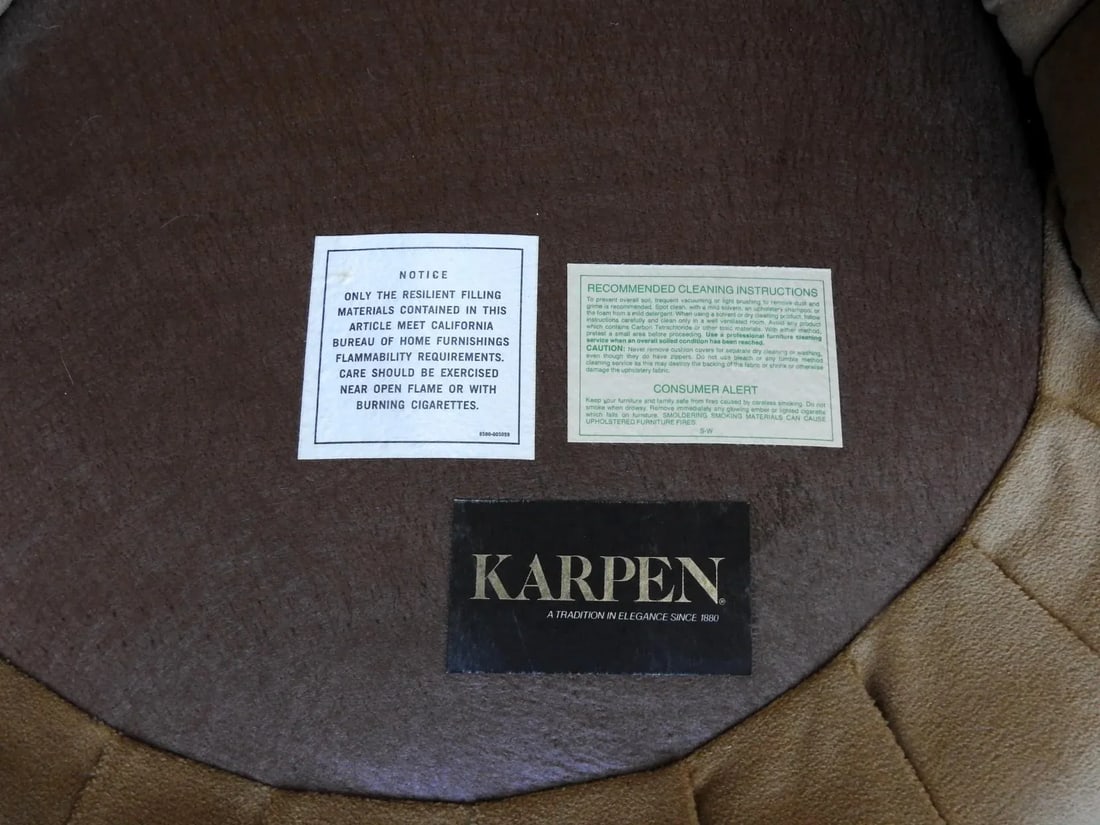 1970s Karpen of California Barrel 360 Swivel Lounge Chairs Camel Brown Plush - Set of 2 - 9