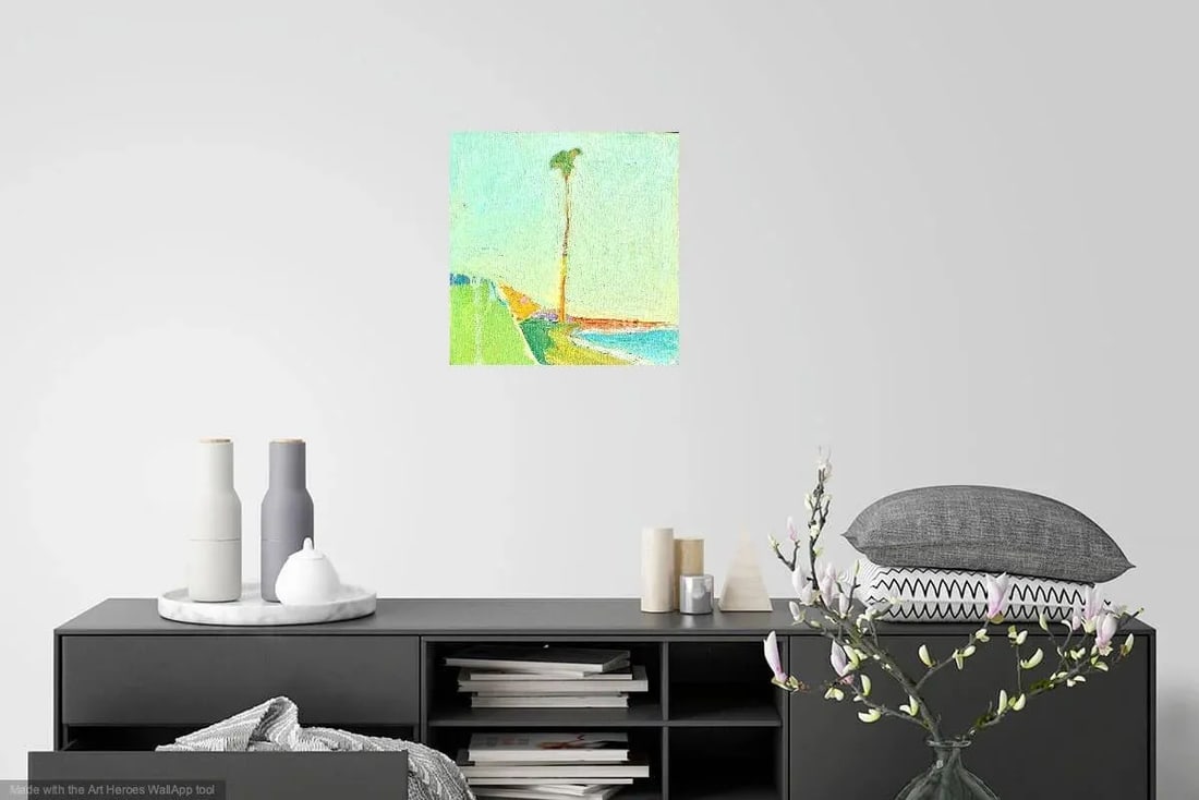 Sunset on a Palm California Oil Painting - 2