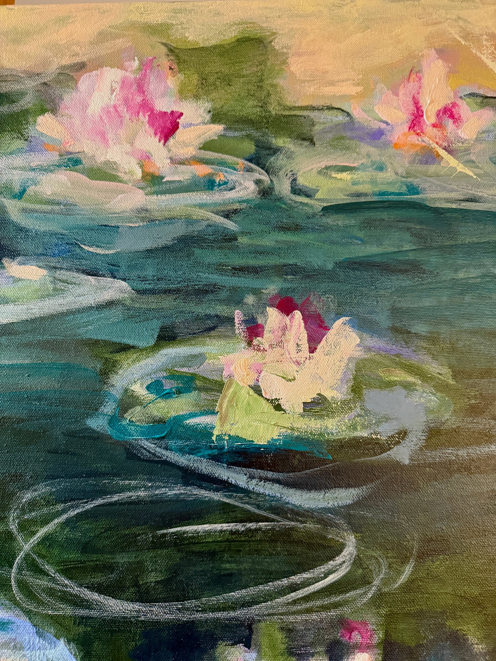 Up a Lazy River, an Original Acrylic Painting in the Monet Style - 3