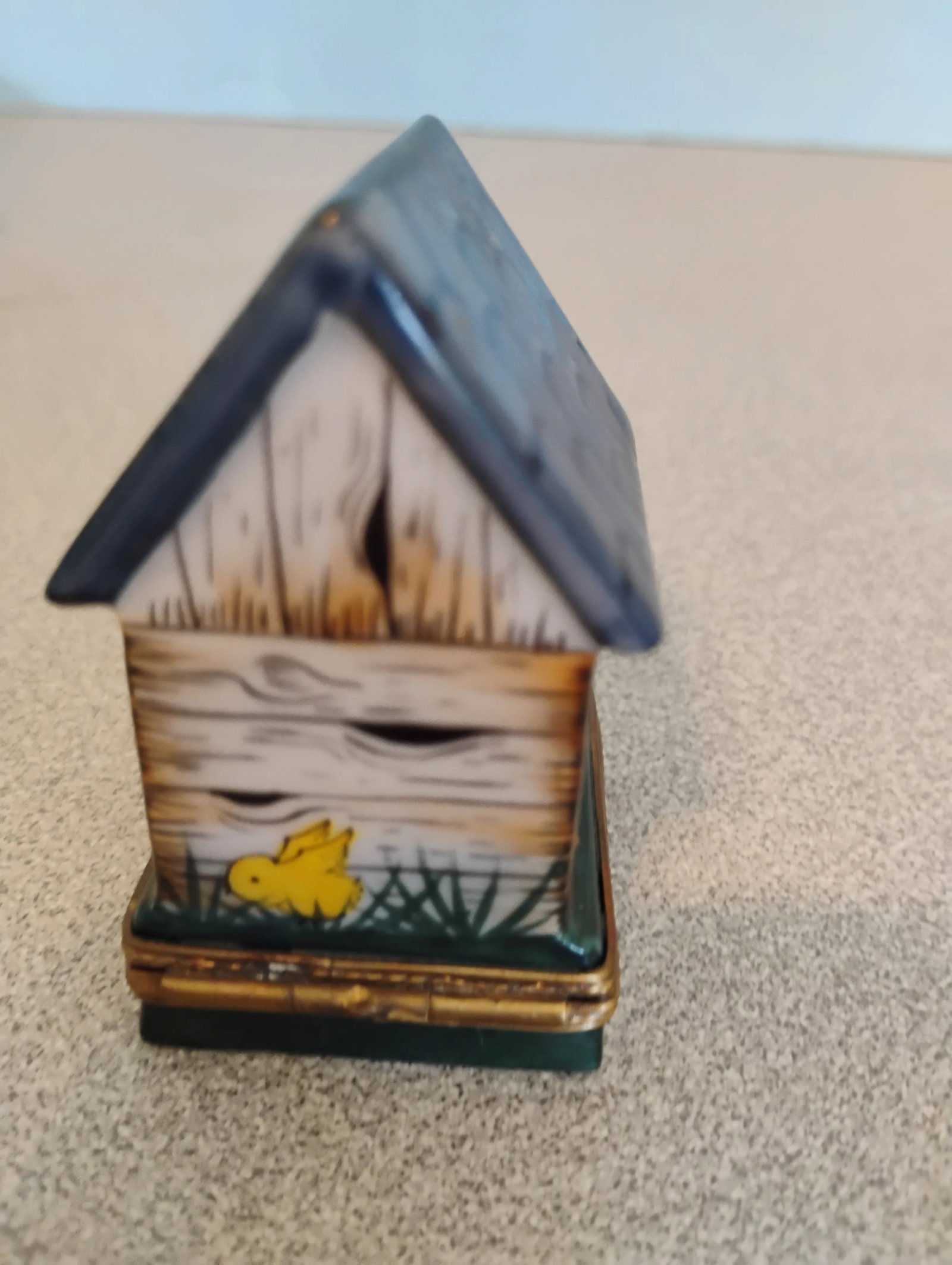1980s Rochard Pient Main Limoges France Trinket Box, Dog in Dog House - 2