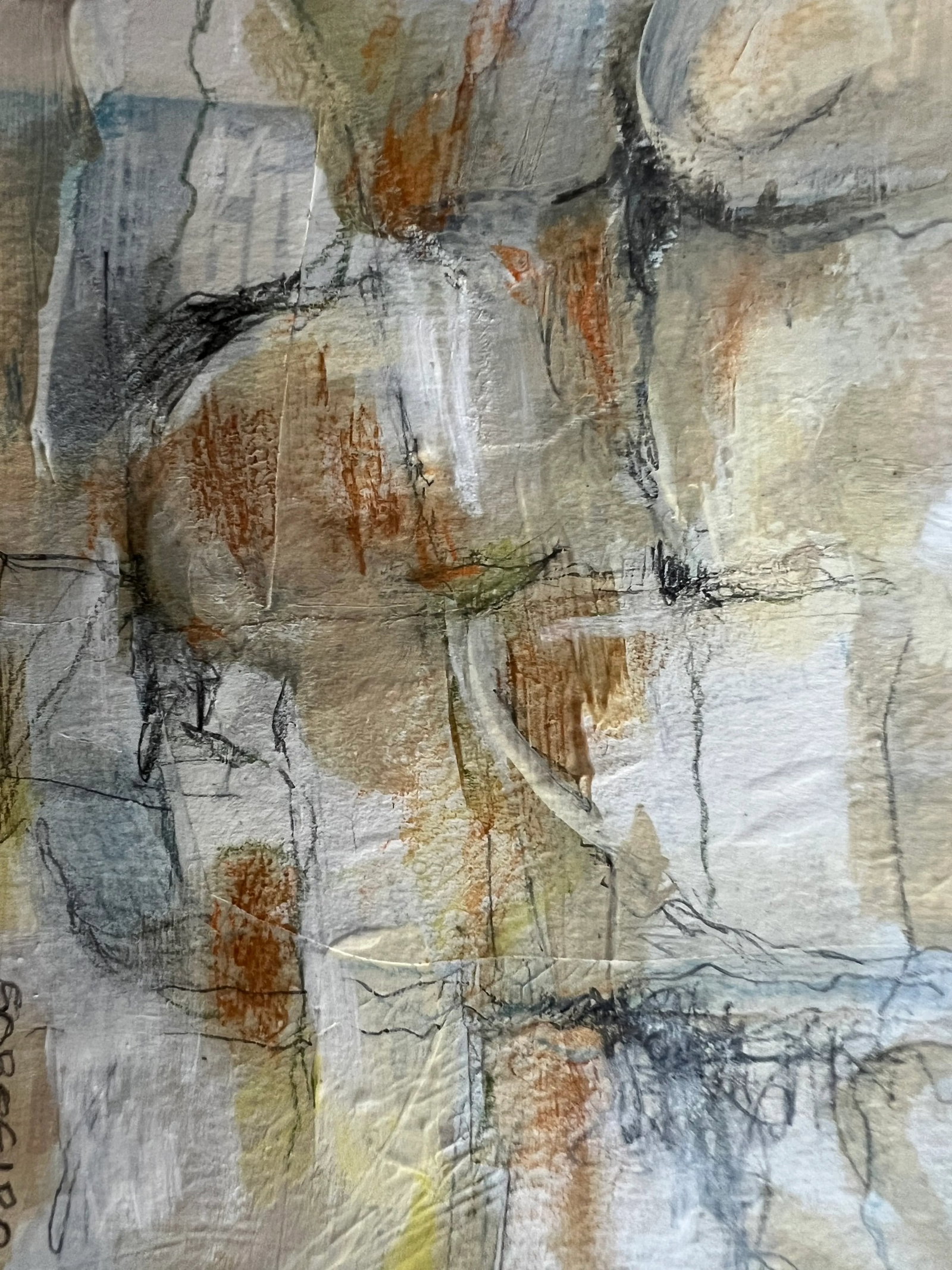 Vintage Mixed Media Acrylic Painting. - 2