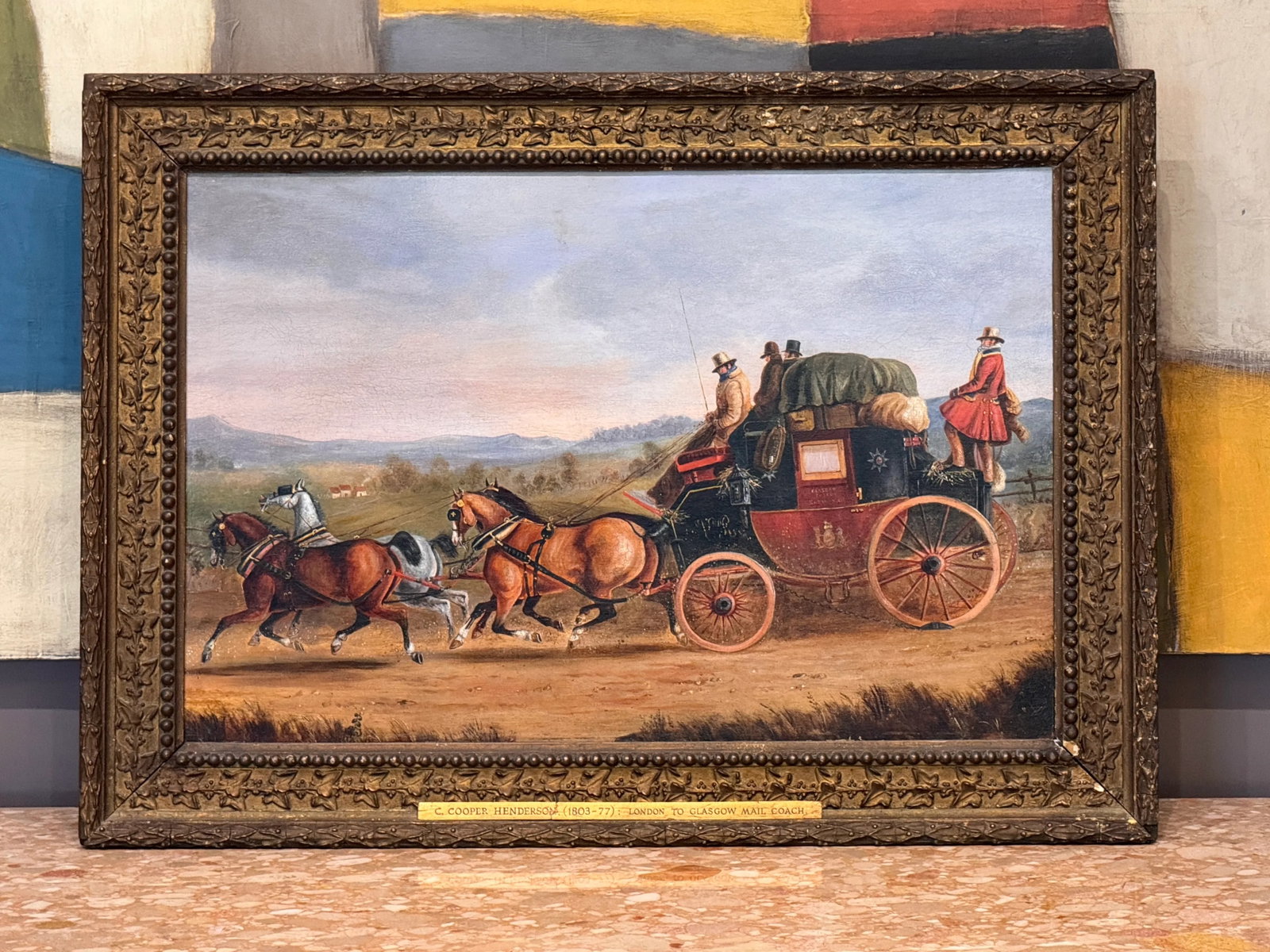 Oil Painting of London to Glasgow Royal Mail Coach by Charles Cooper Henderson - 2