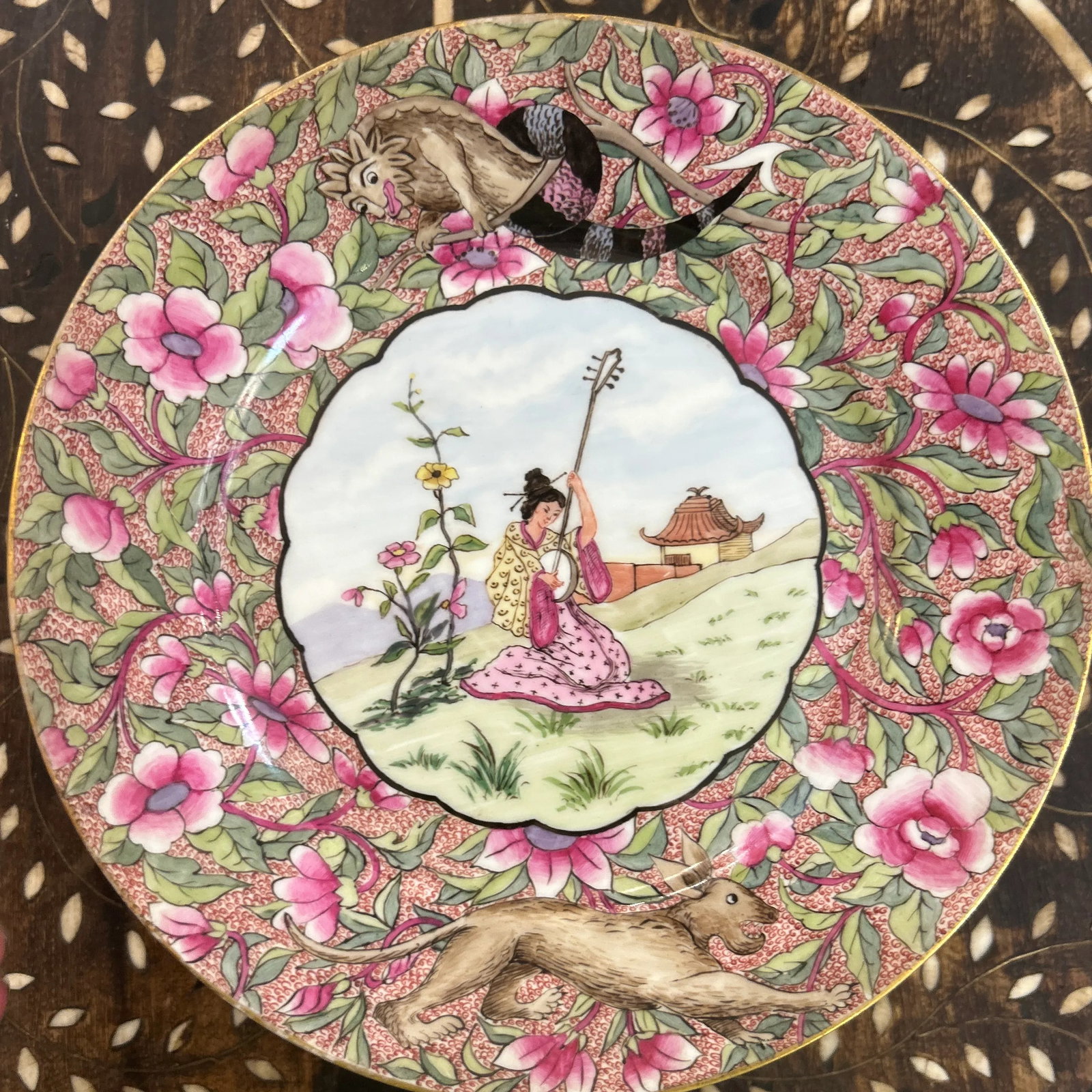 John Pouyat Limoges France Chinoiserie Plates Set of 12 Signed - 4