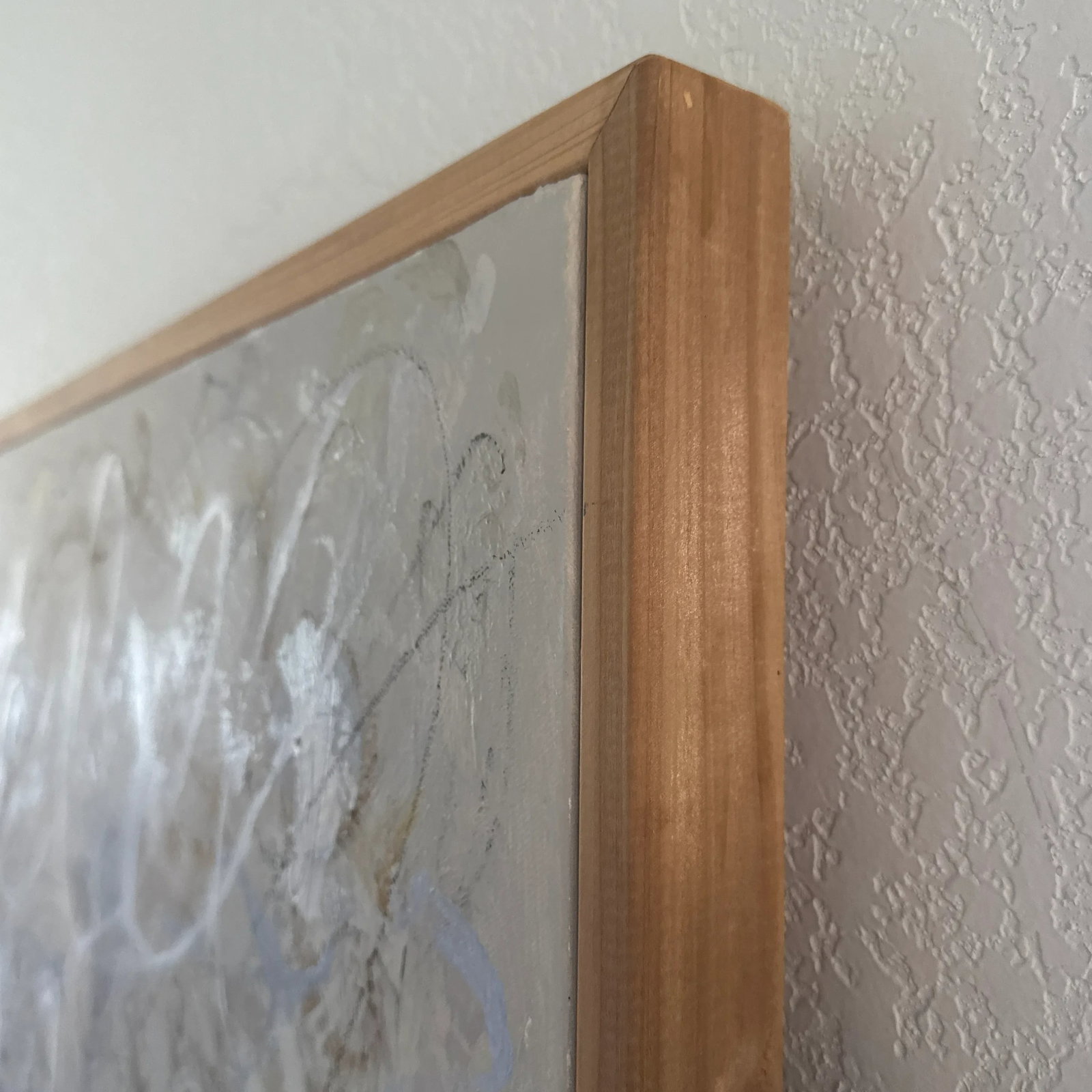 Original Abstract Acrylic & Charcoal Painting on Deep Canvas in Handmade Floater Frame - 7