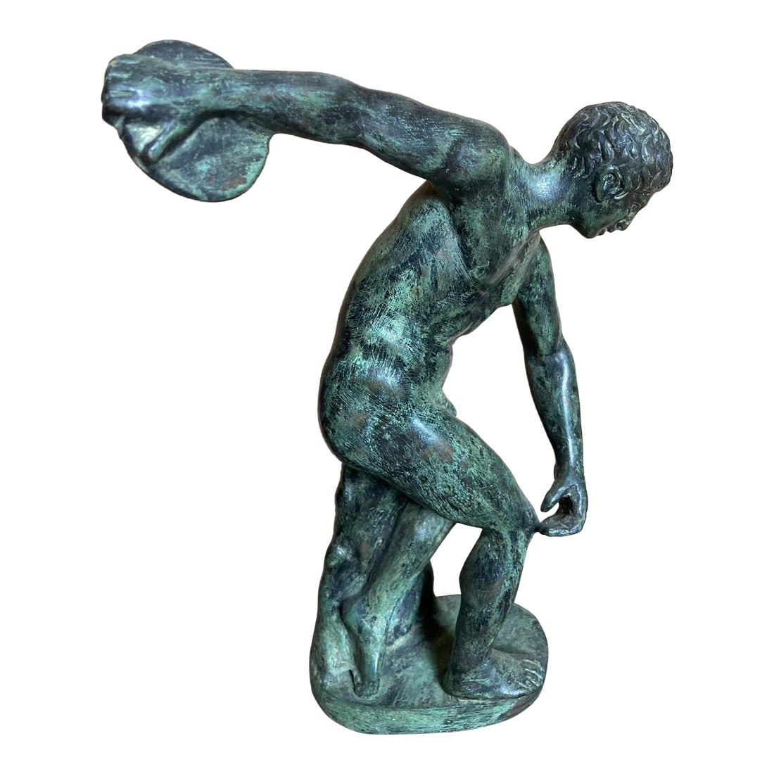 Late 19th Century The Discus Thrower (Discobolus), Antique Bronze Statue After Myron (1 of 6)