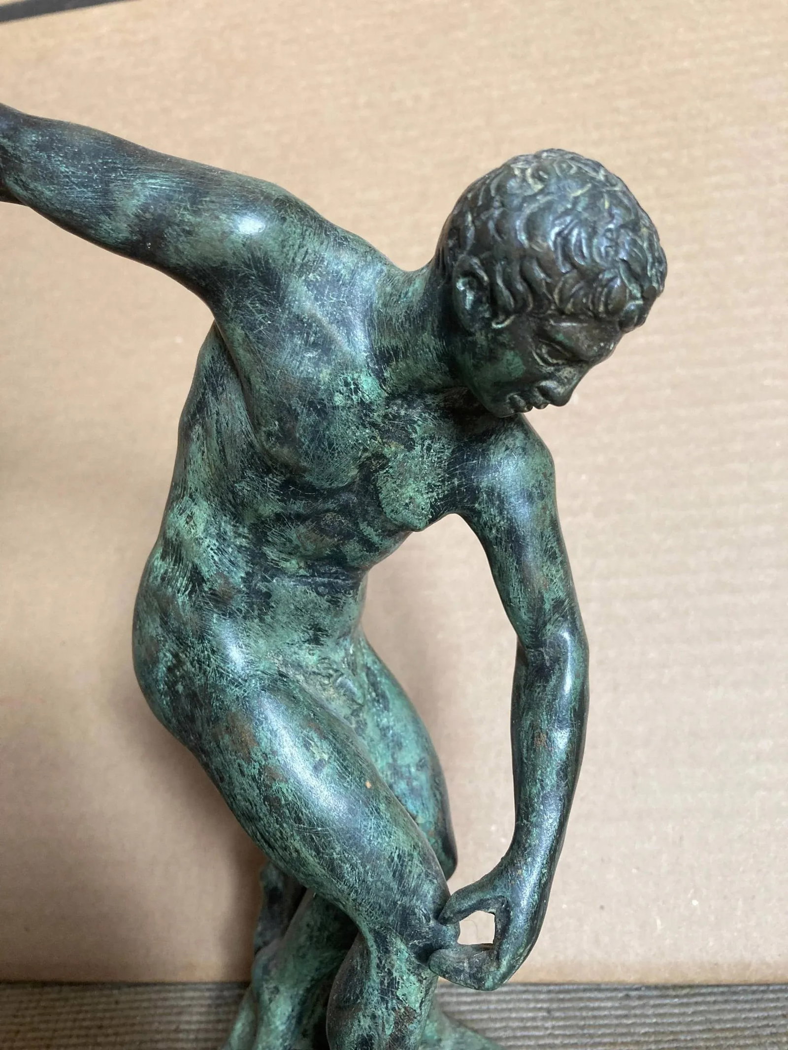 Late 19th Century The Discus Thrower (Discobolus), Antique Bronze Statue After Myron - 3