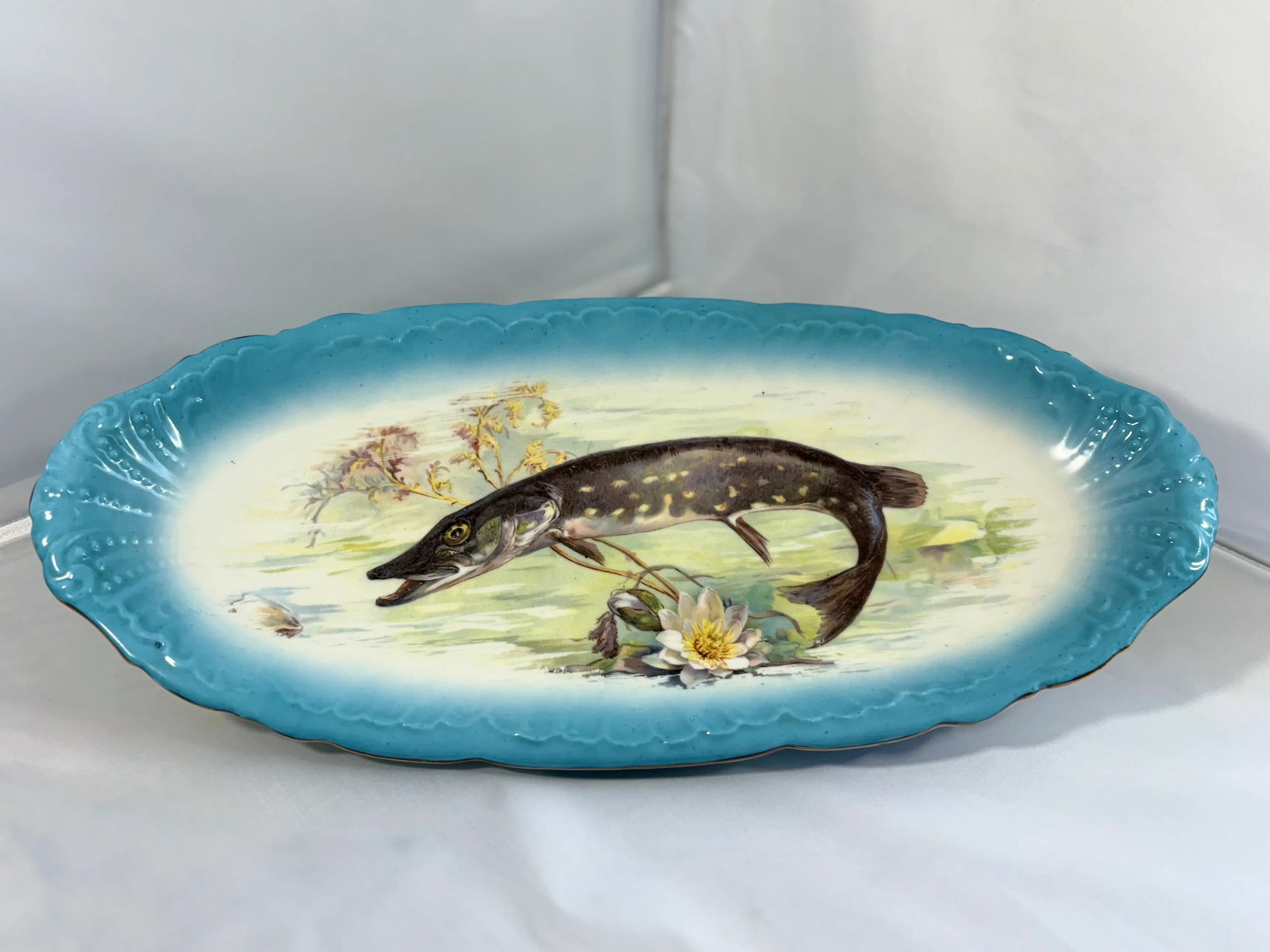 19th Century Imperial Crown China Antique Fish Platter - 3