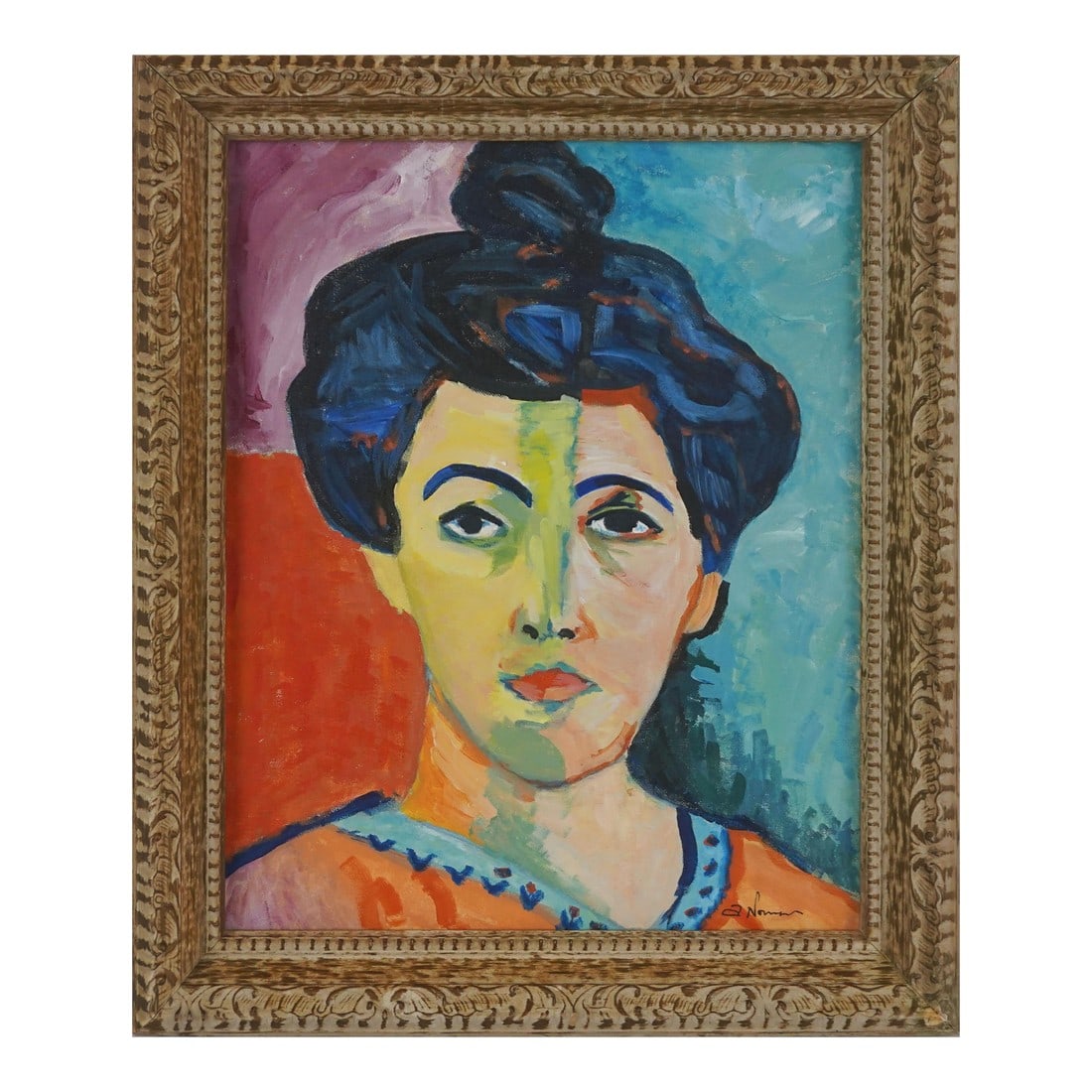 Original Fauvist Oil Portrait -- Study of Madame Matisse by Anna Norman (1 of 7)