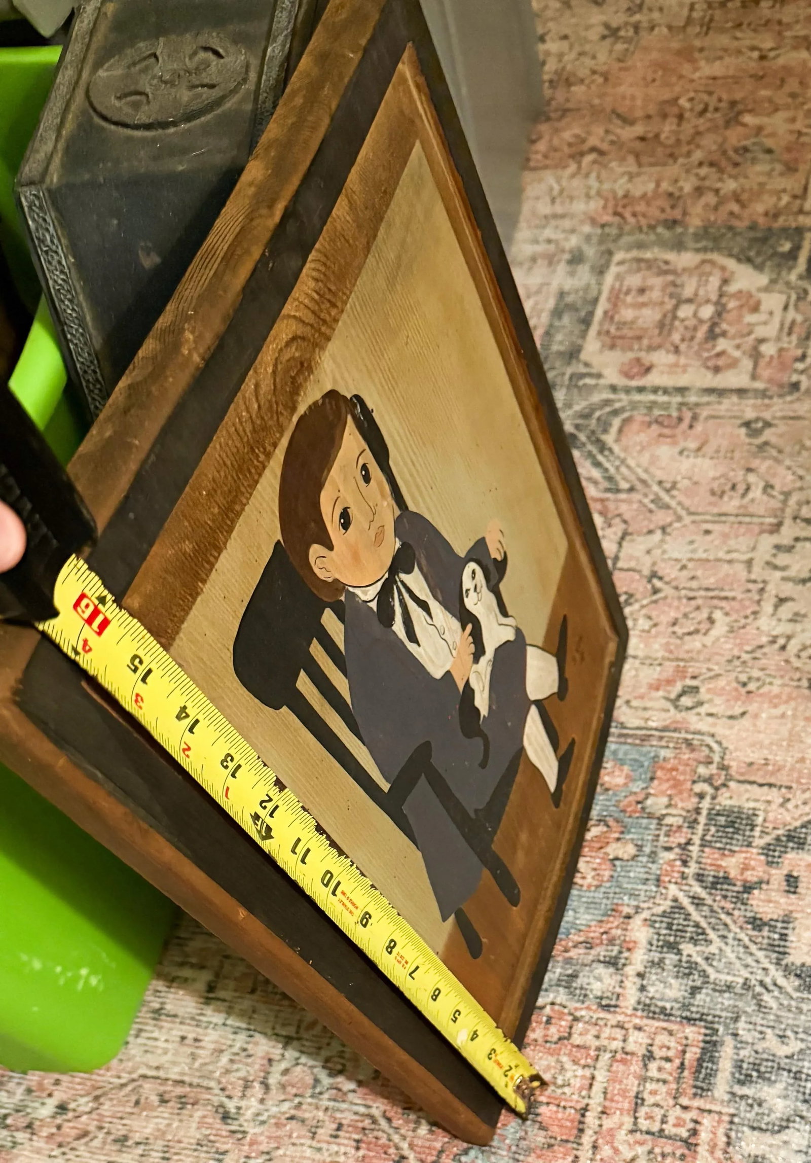 1980s Signed American Folk Art Painting on Board by J. Kirby. - 3