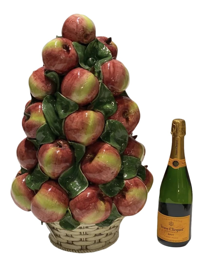 Late 20th Century Italian Ceramic Apple Centerpiece: Vintage Italian porcelain topiary. Very large.Â Great statement piece. Condition: Alterations: Original Condition Unaltered Imperfections: Some Imperfections Condition Notes: Some small,