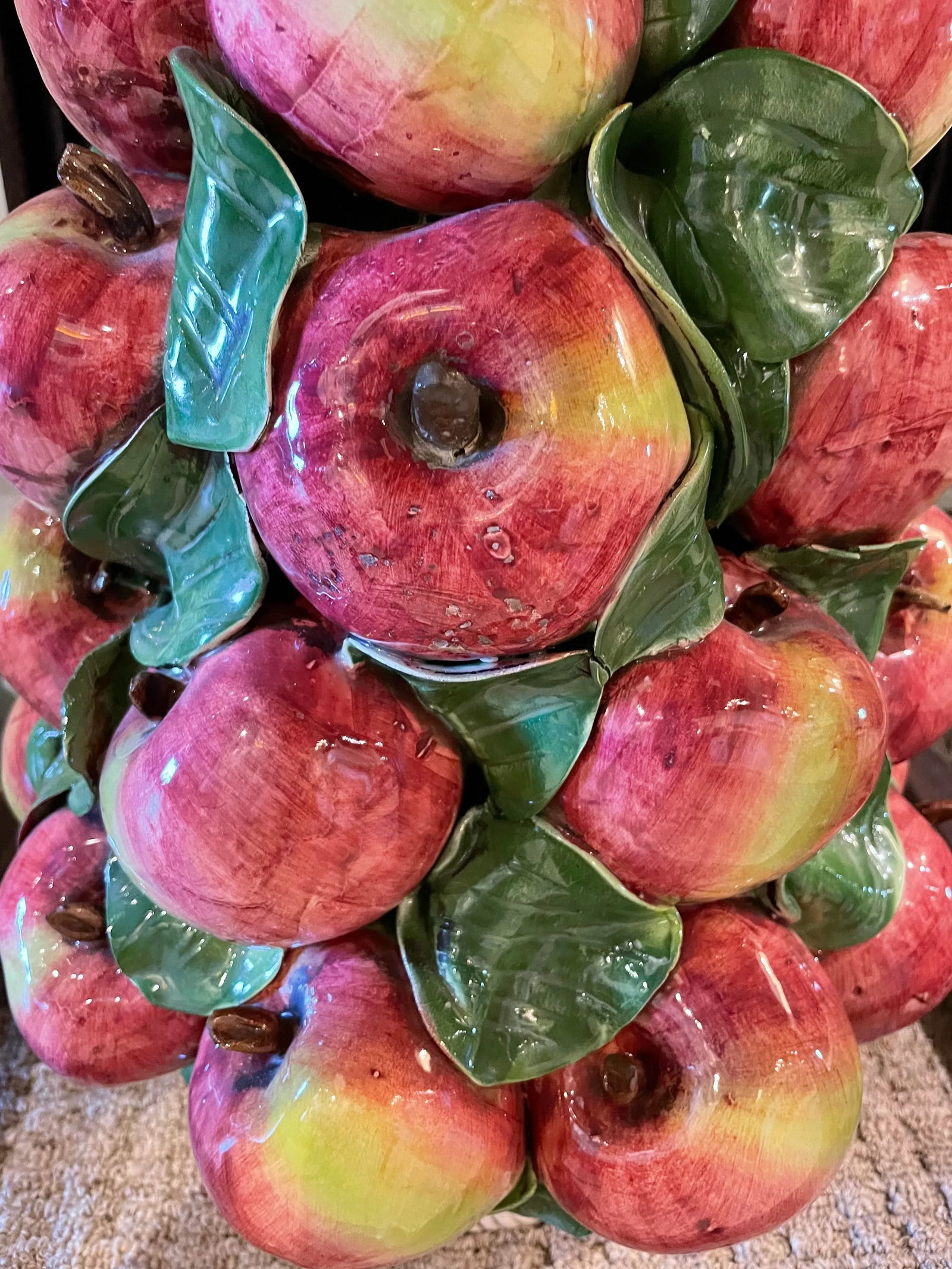 Late 20th Century Italian Ceramic Apple Centerpiece - 2