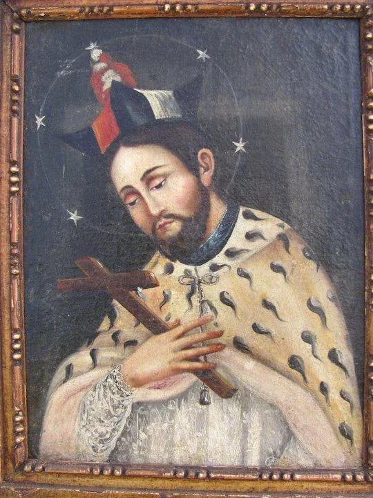 Mid 18th Century Portrait of a Priest of Saint Oil Painting, Framed - 4