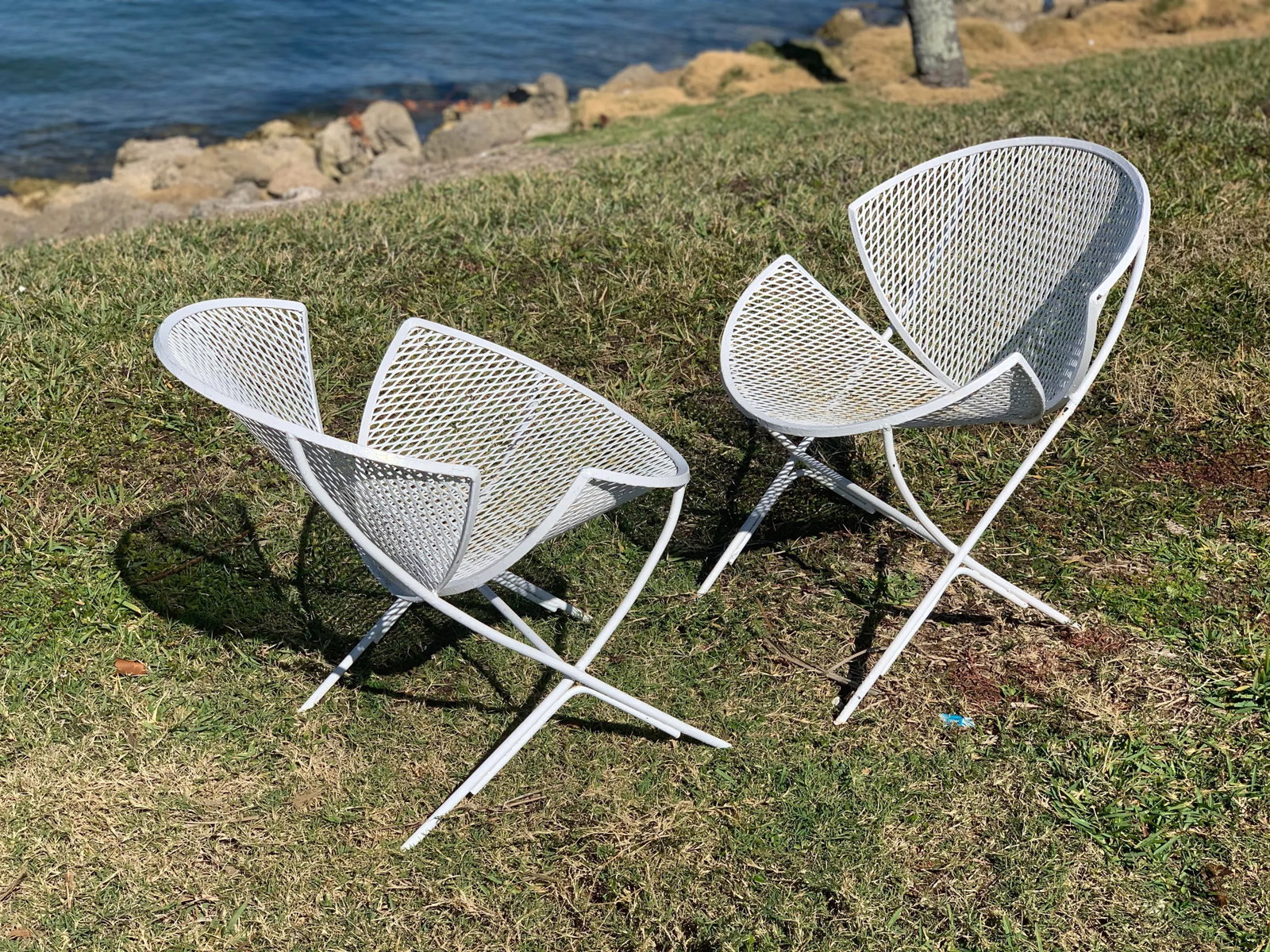 1950s Orange Slice Patio Chairs Maurizio Tempestini for Salterini - a Pair, Attributed - 2