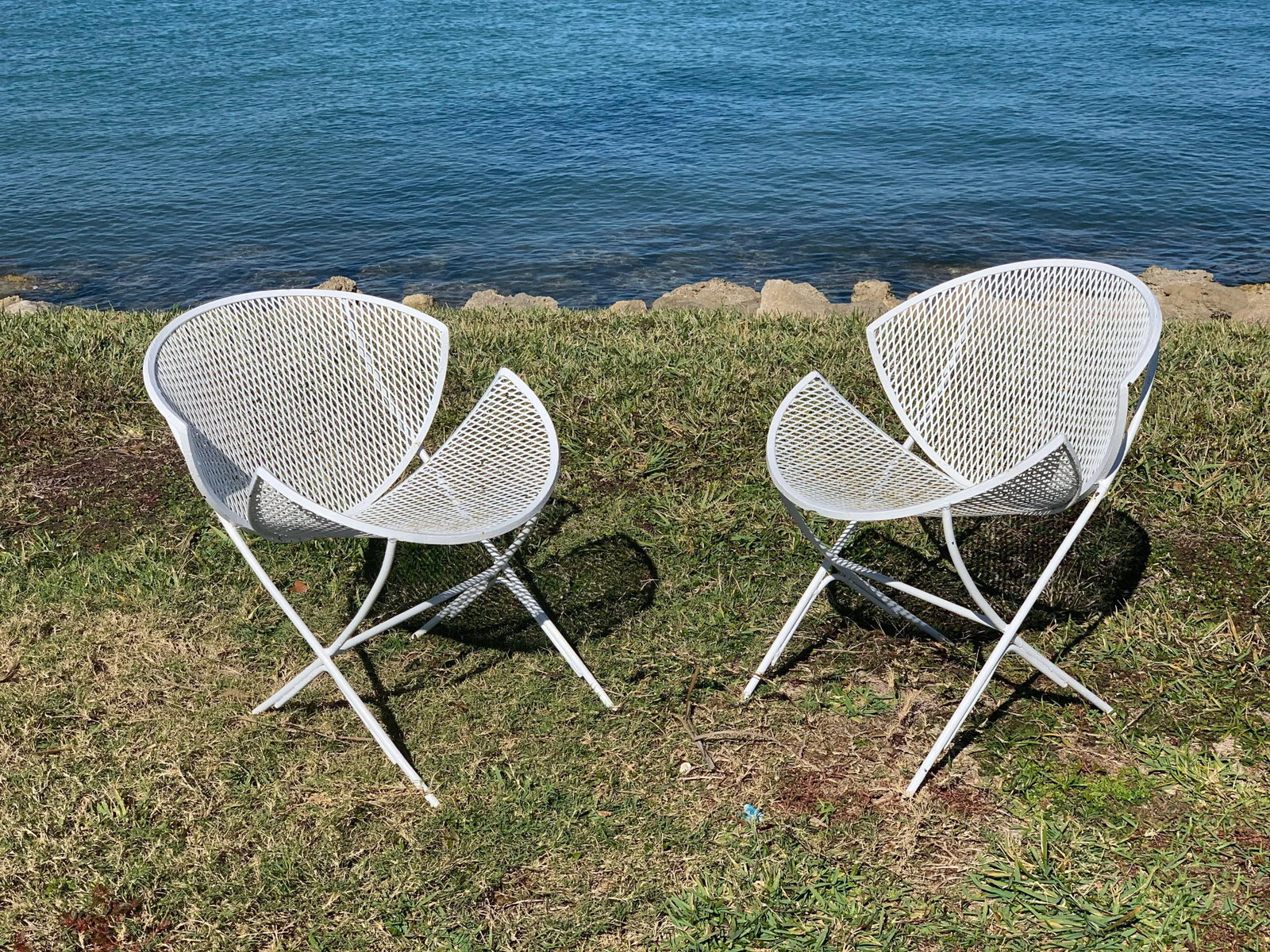 1950s Orange Slice Patio Chairs Maurizio Tempestini for Salterini - a Pair, Attributed - 5