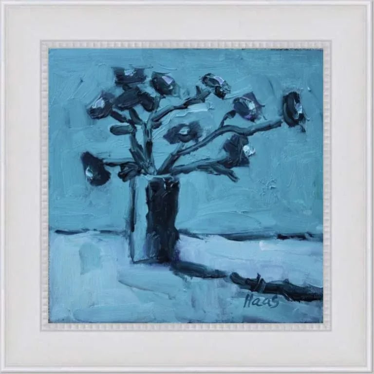 Abstract Floral Still Life Oil Painting by L Haas - 6