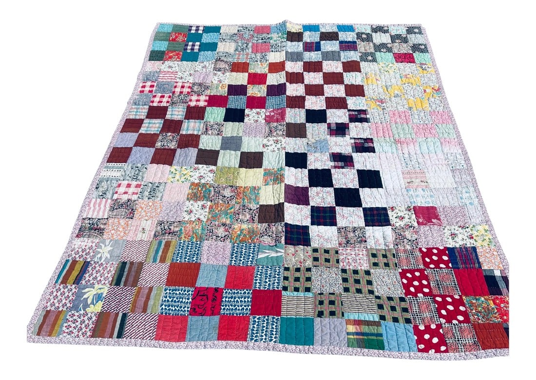 Patch Work Quilt With Random Vintage Fabric (1 of 7)