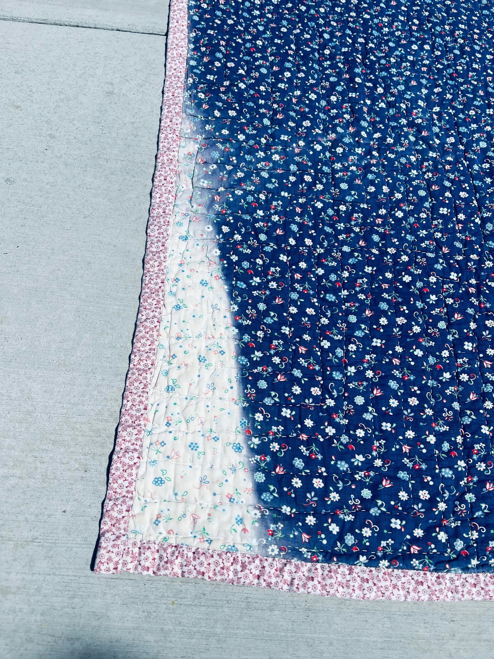 Patch Work Quilt With Random Vintage Fabric - 5