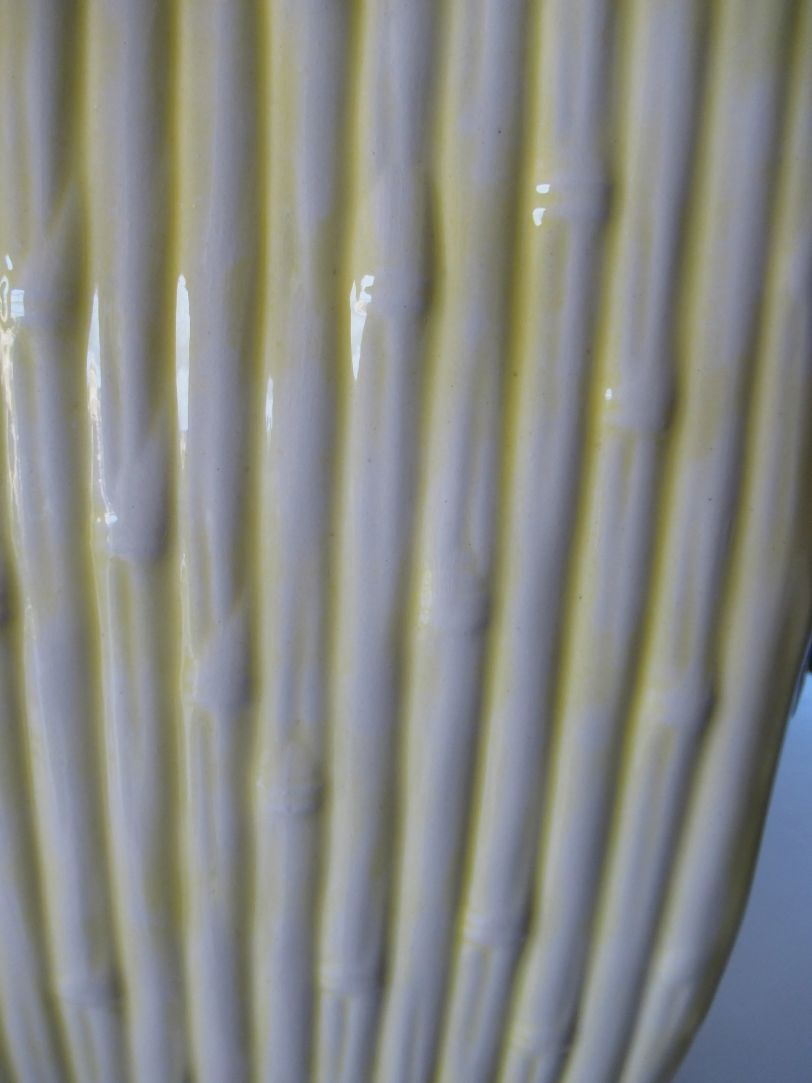 1960's Palm Beach Chic Italian Yellow Ceramic Faux Bamboo Garden Stool - 7