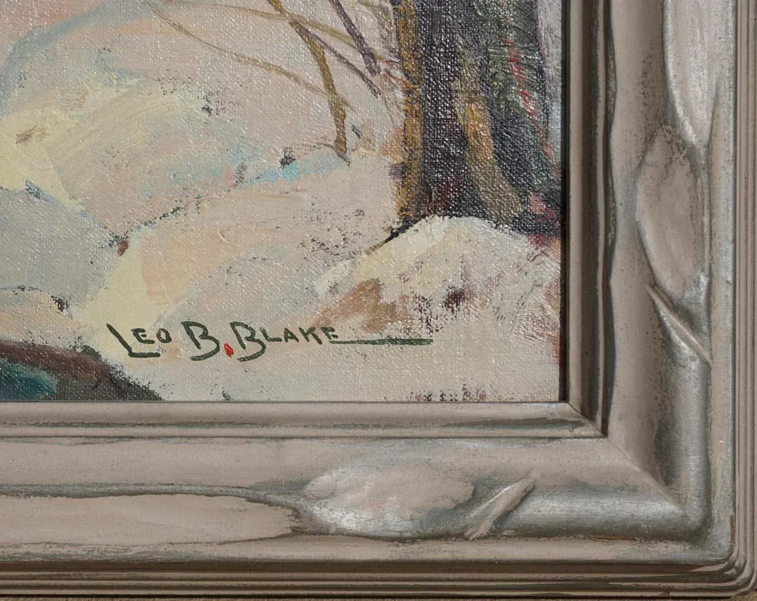 Leo B Blake New England Winter Stream Oil Painting - 4