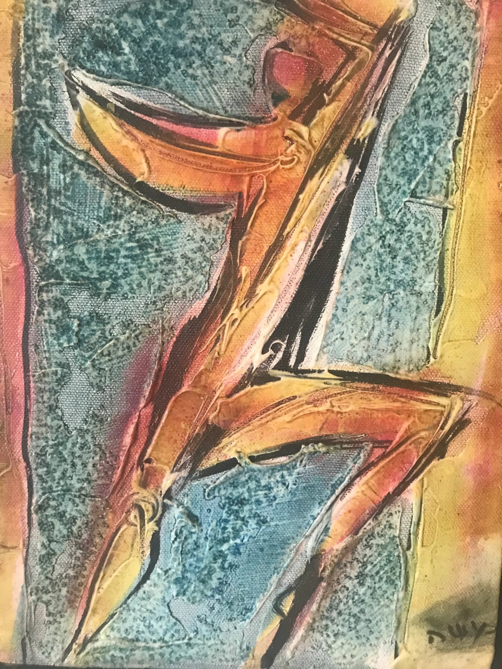 Mid 20th Century Abstract Figurative Nude Impasto Painting by Moshe Katz, Framed - 5