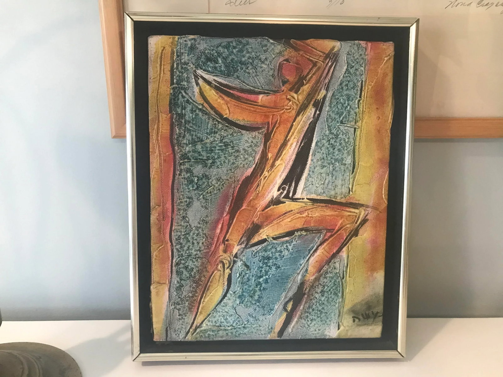 Mid 20th Century Abstract Figurative Nude Impasto Painting by Moshe Katz, Framed - 8