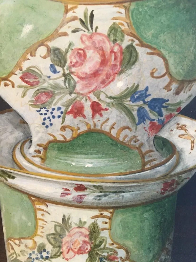 English Teapot Still-Life Painting by Galley, Framed - 4