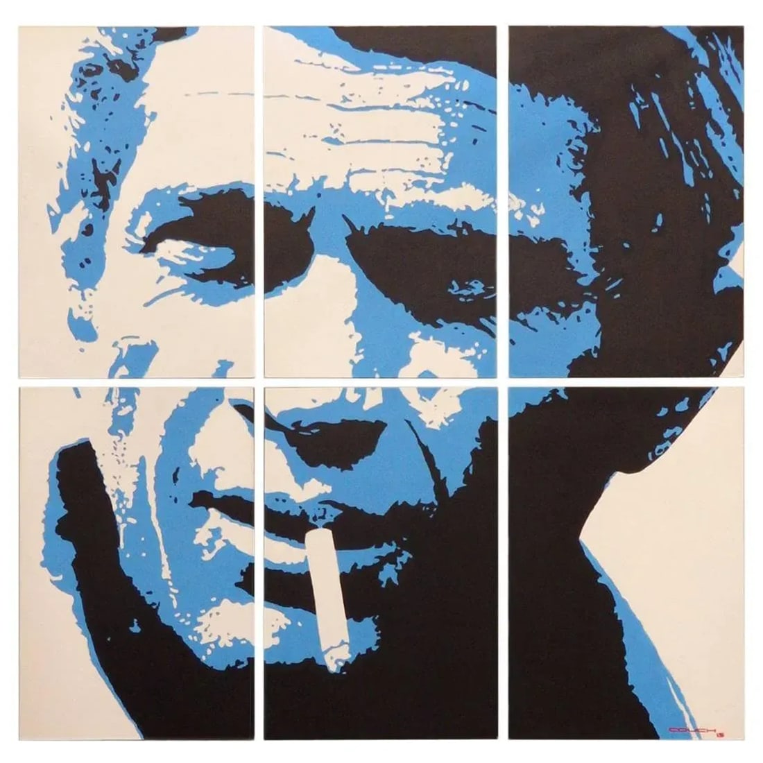 Steve McQueen Portrait Painting by Detroit Artist Billy Couch - Set of 6 - 7