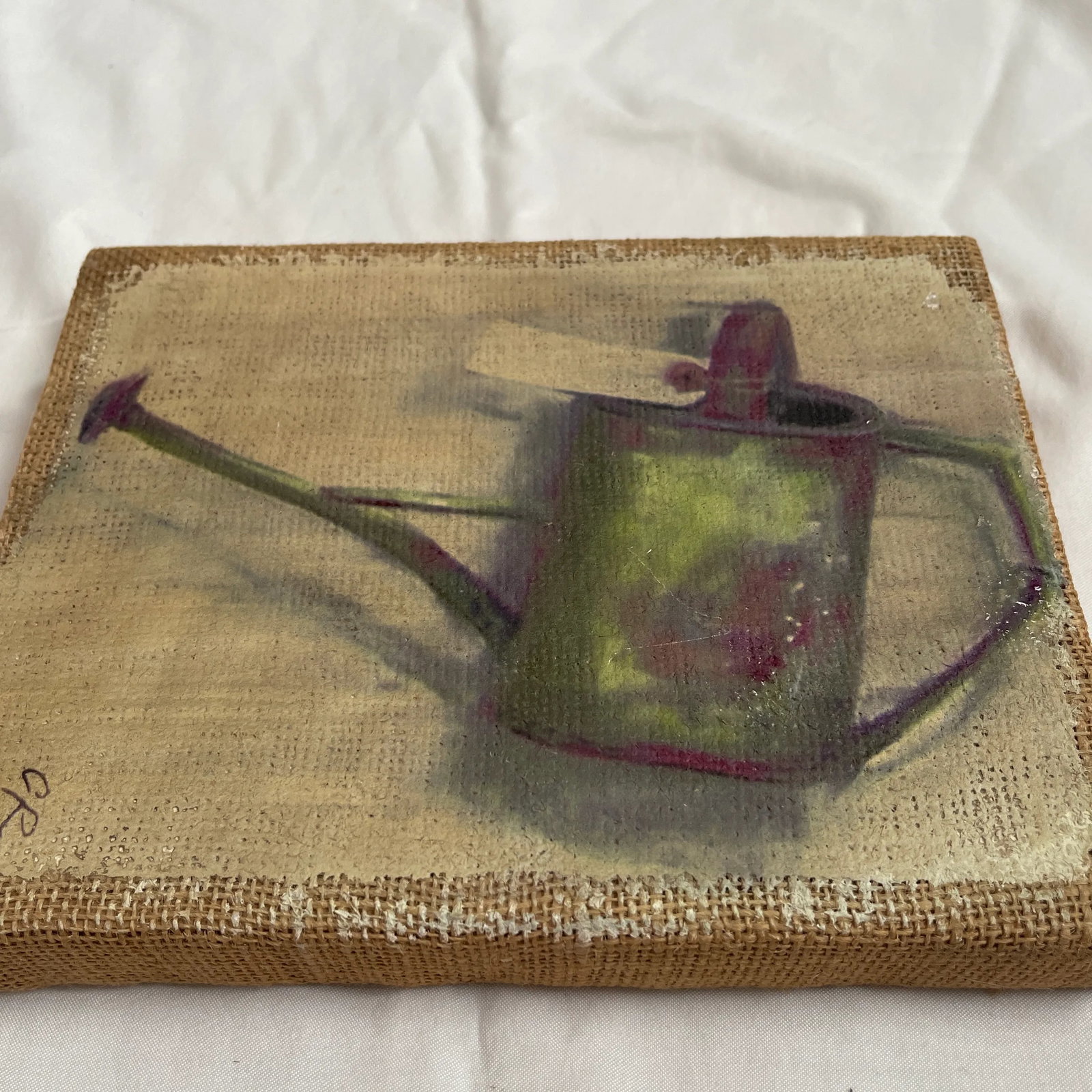 1990s Still Life Painting of a Garden Watering Can by Carol Rowan - 6