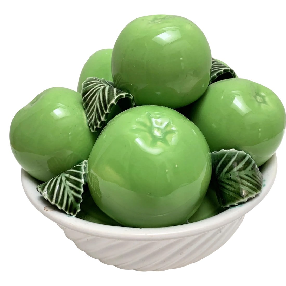 Vintage Ceramic Bowl of Green Apples (1 of 9)
