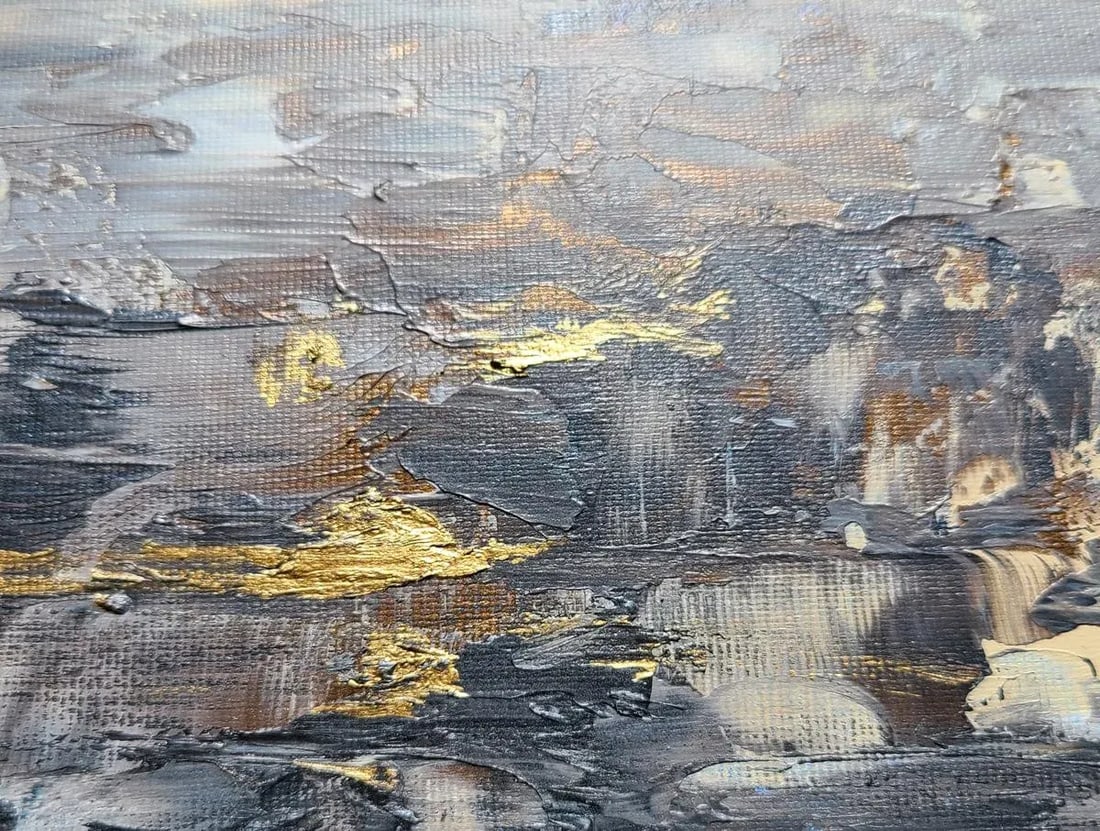 Contemporary Black and White Neutral Original Abstract Acrylic Painting, Art Kr Moehr - 4