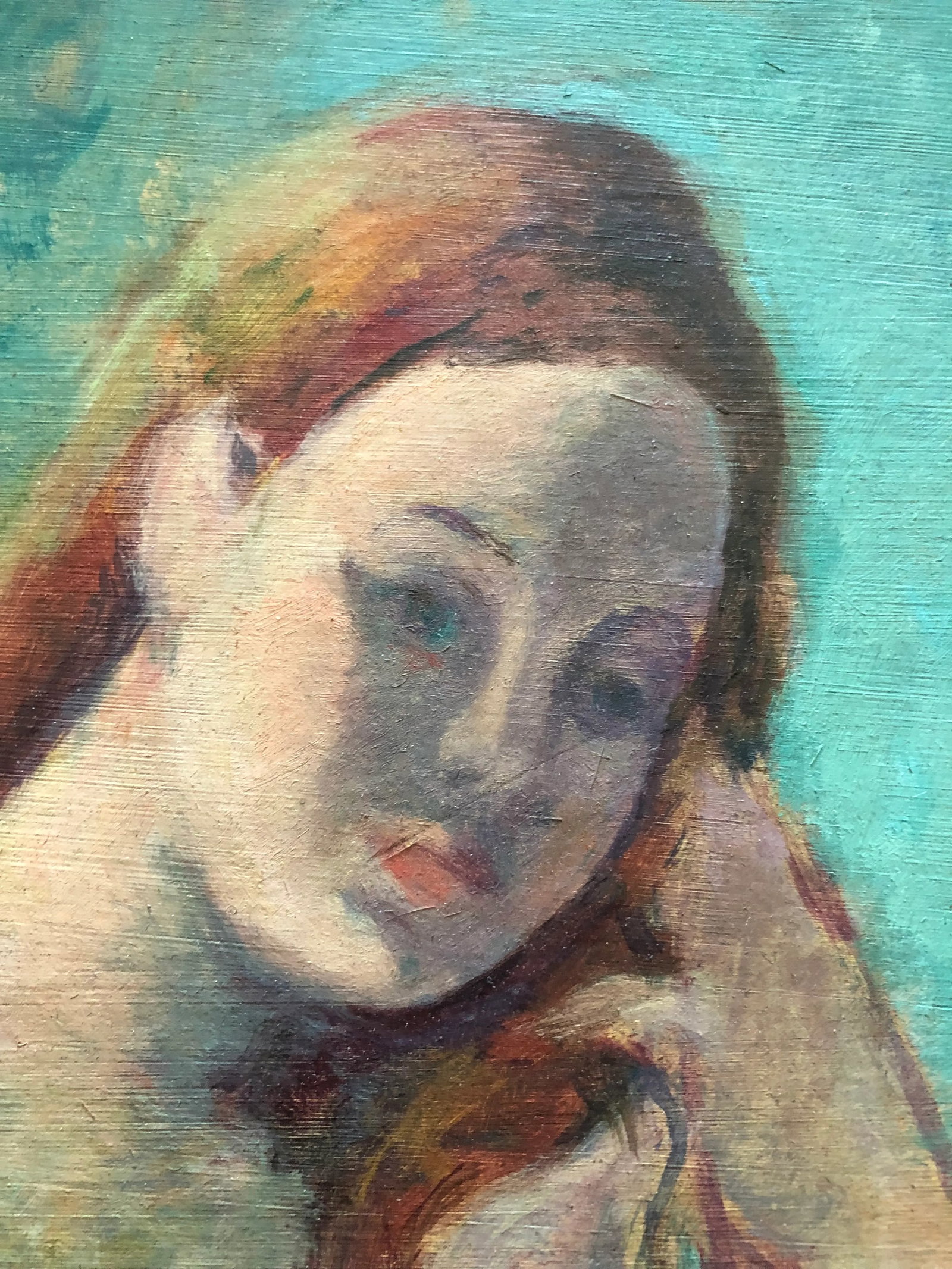 Unsigned Colorful Mid Century Modern Impressionist Painting of a Dancer at Rest - 11