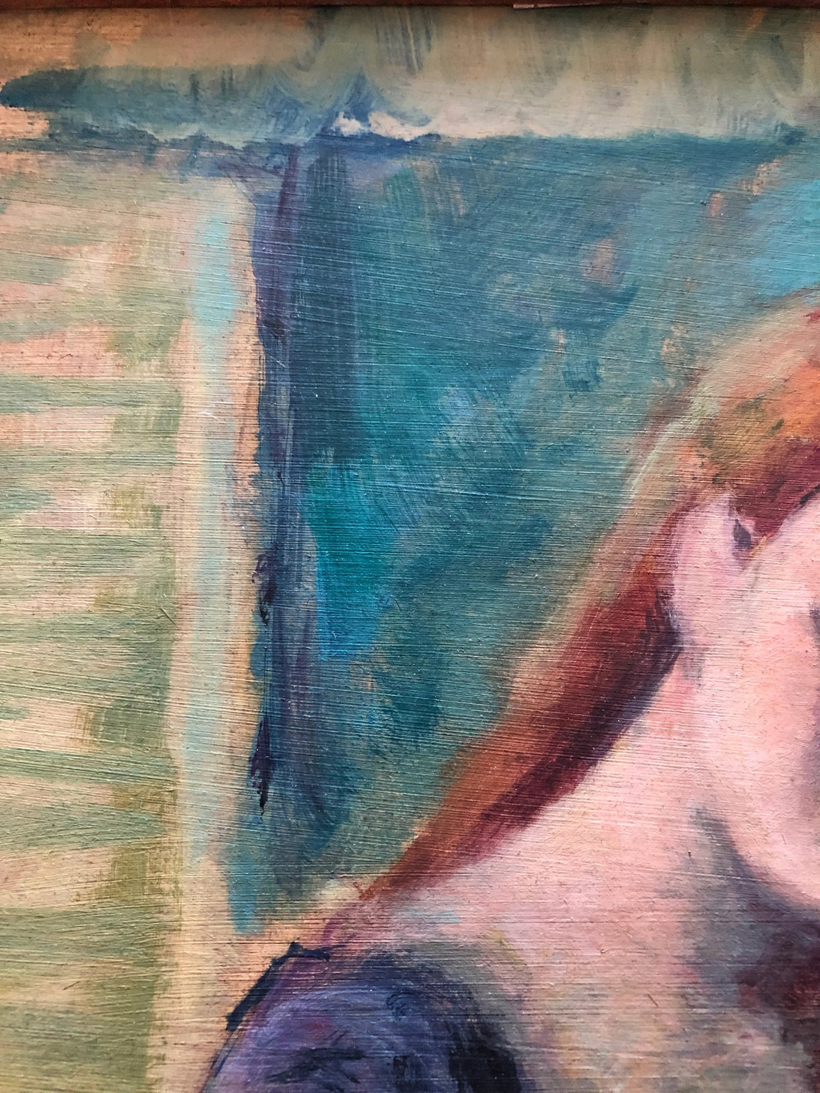 Unsigned Colorful Mid Century Modern Impressionist Painting of a Dancer at Rest - 12