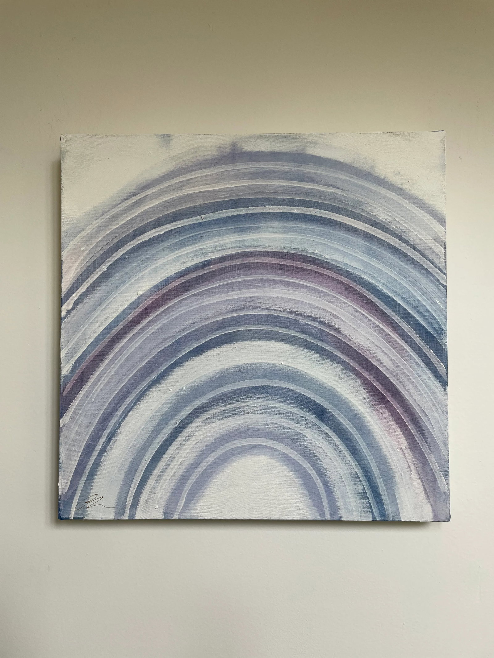 Denim Rainbow Contemporary Original Abstract Mixed-Media Painting by Cathe Hendrick - 2