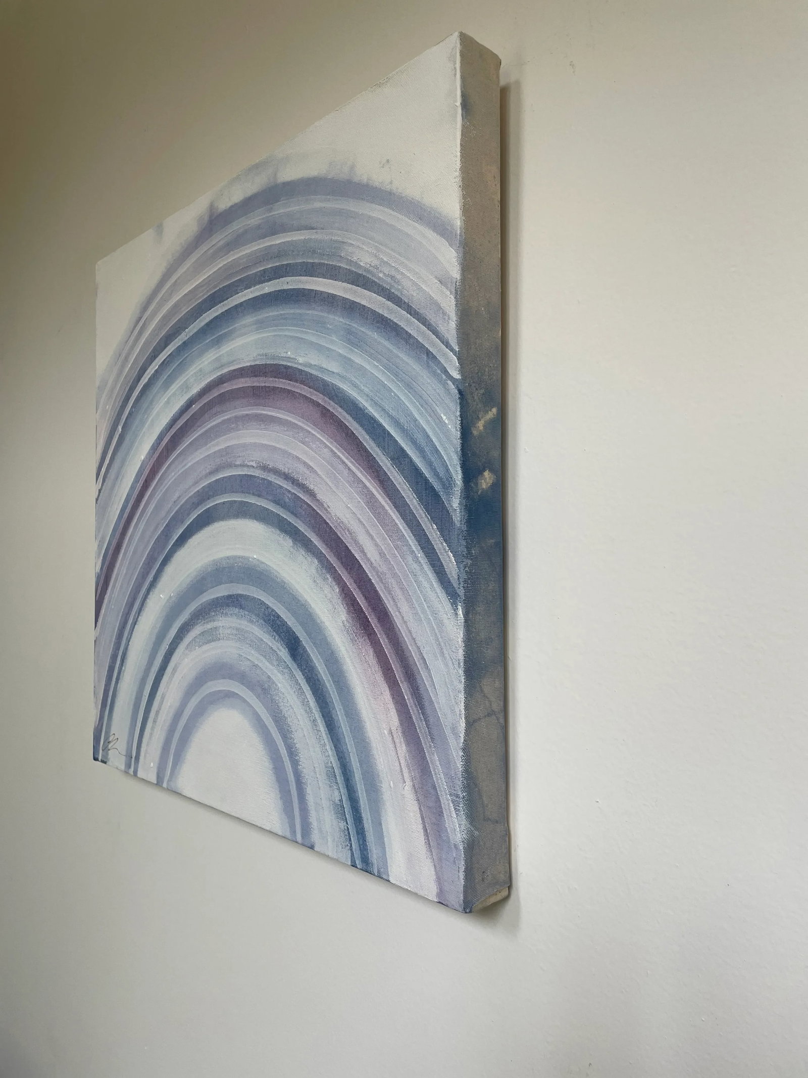 Denim Rainbow Contemporary Original Abstract Mixed-Media Painting by Cathe Hendrick - 3