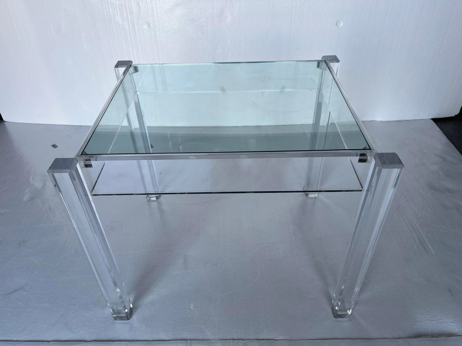 Mid-Century Modern Lucite and Glass Side Table - 5