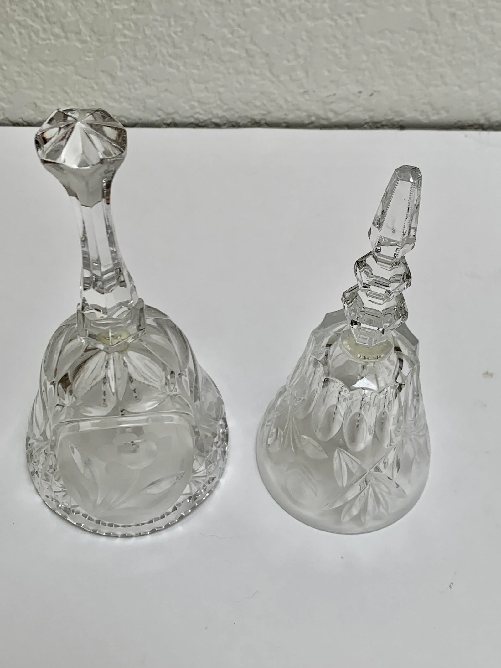 Set of Two Cut Glass Crystal Bells - 6