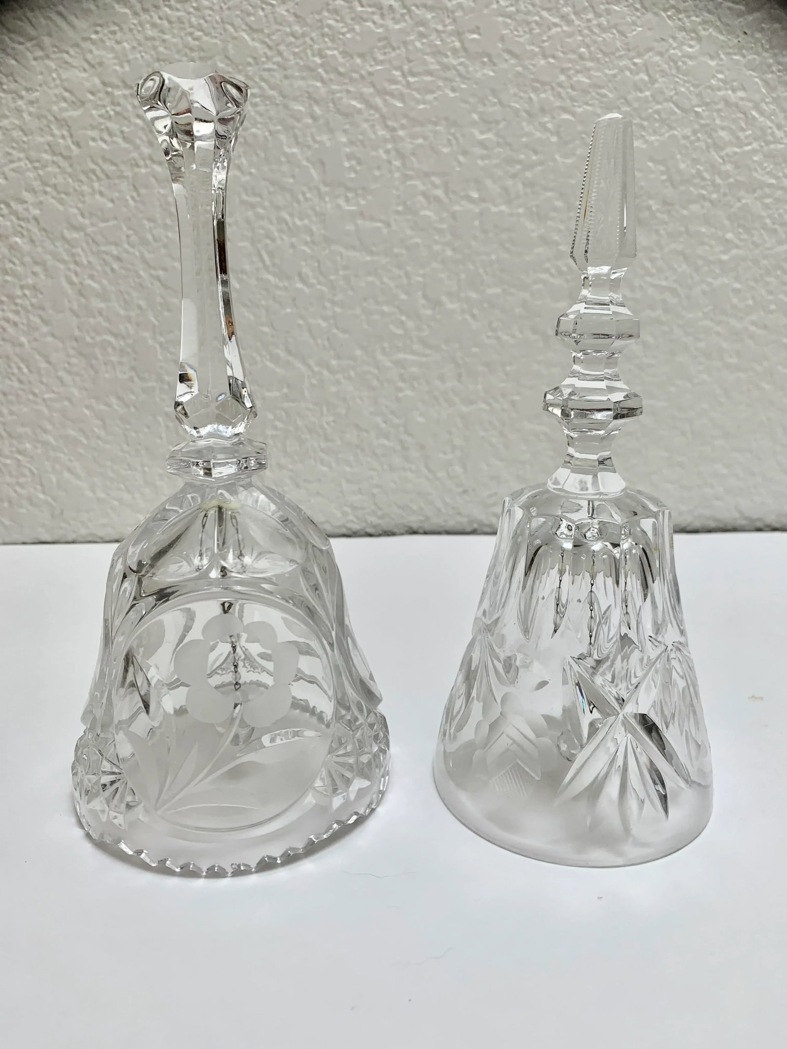 Set of Two Cut Glass Crystal Bells - 7