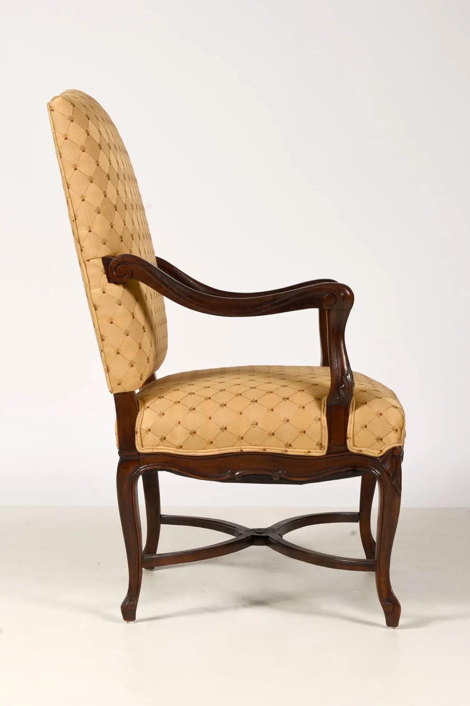 19th Century Louis XV Style Walnut Upholstered Armchair - 4