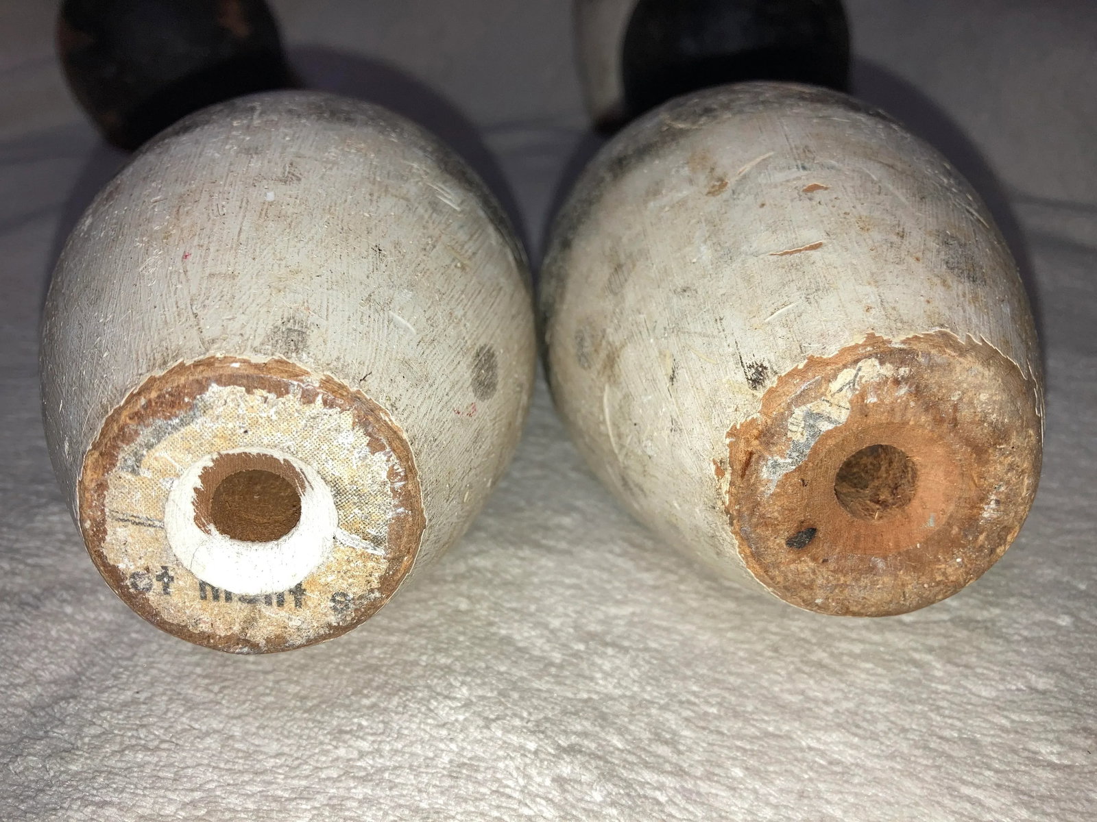 Vintage Rustic Carnival Small Wooden Bowling Set with Two Balls - 7 Piece Set - 8