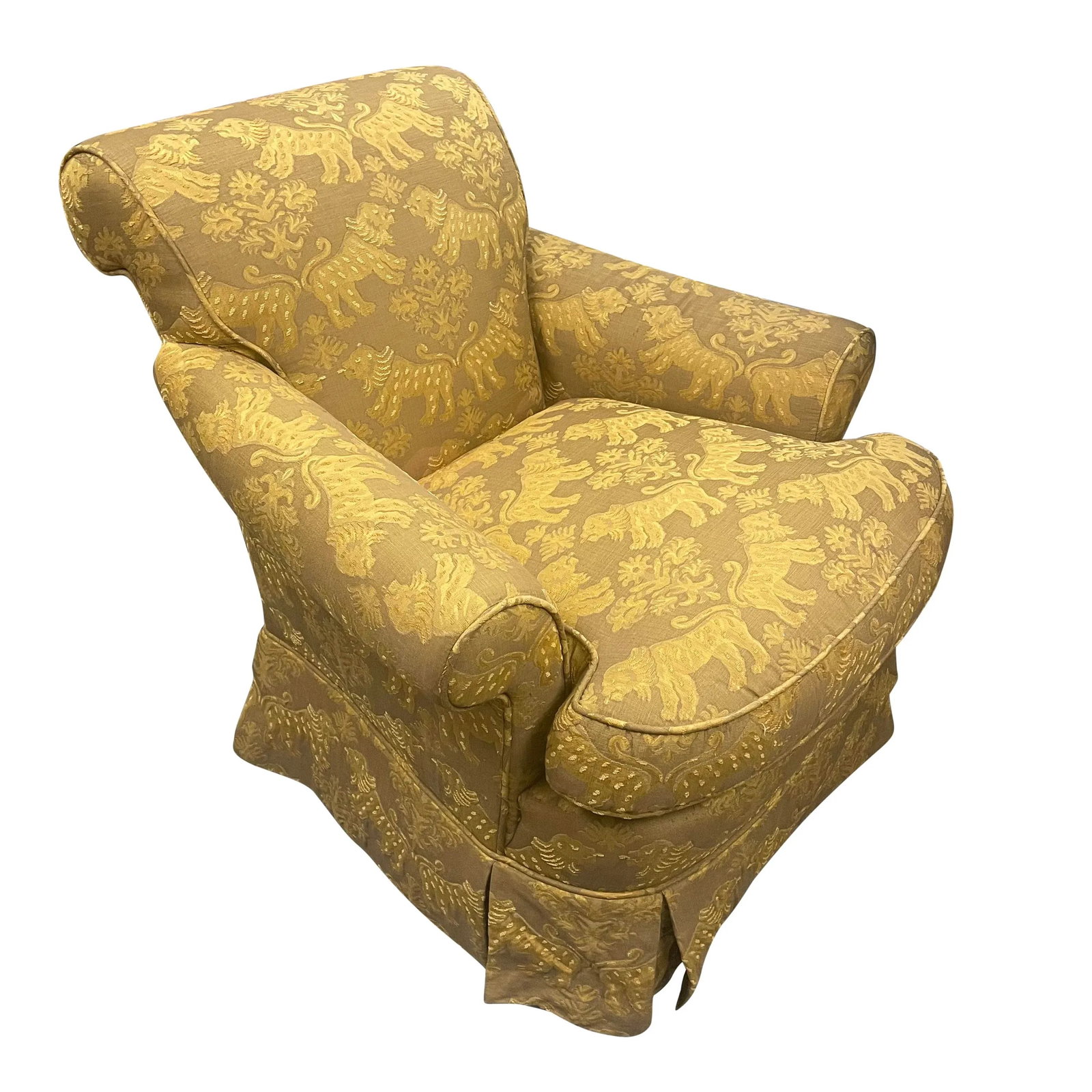 1980s Schumacher Furnishings Club Chair in Scalamandre Fabric - 2
