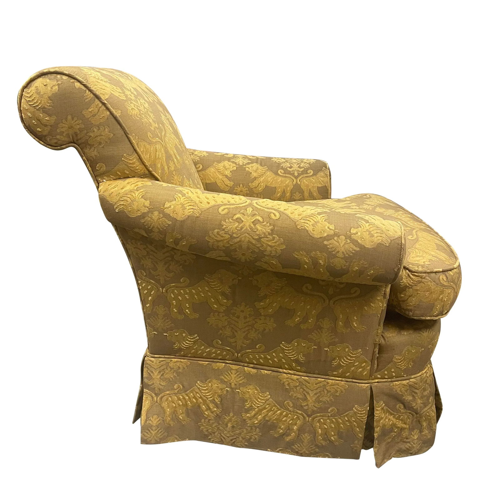 1980s Schumacher Furnishings Club Chair in Scalamandre Fabric - 4