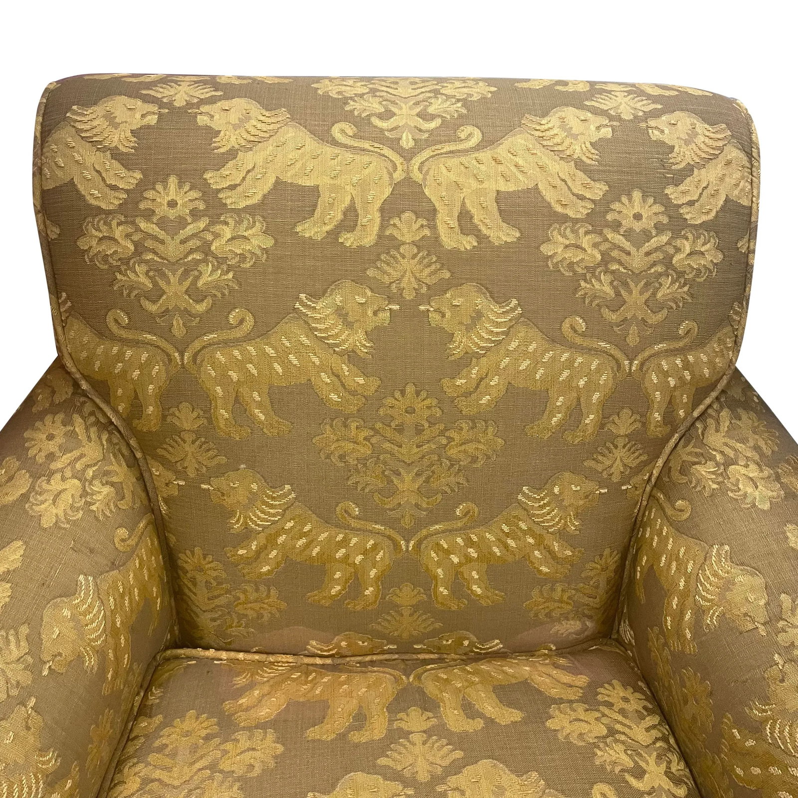 1980s Schumacher Furnishings Club Chair in Scalamandre Fabric - 5