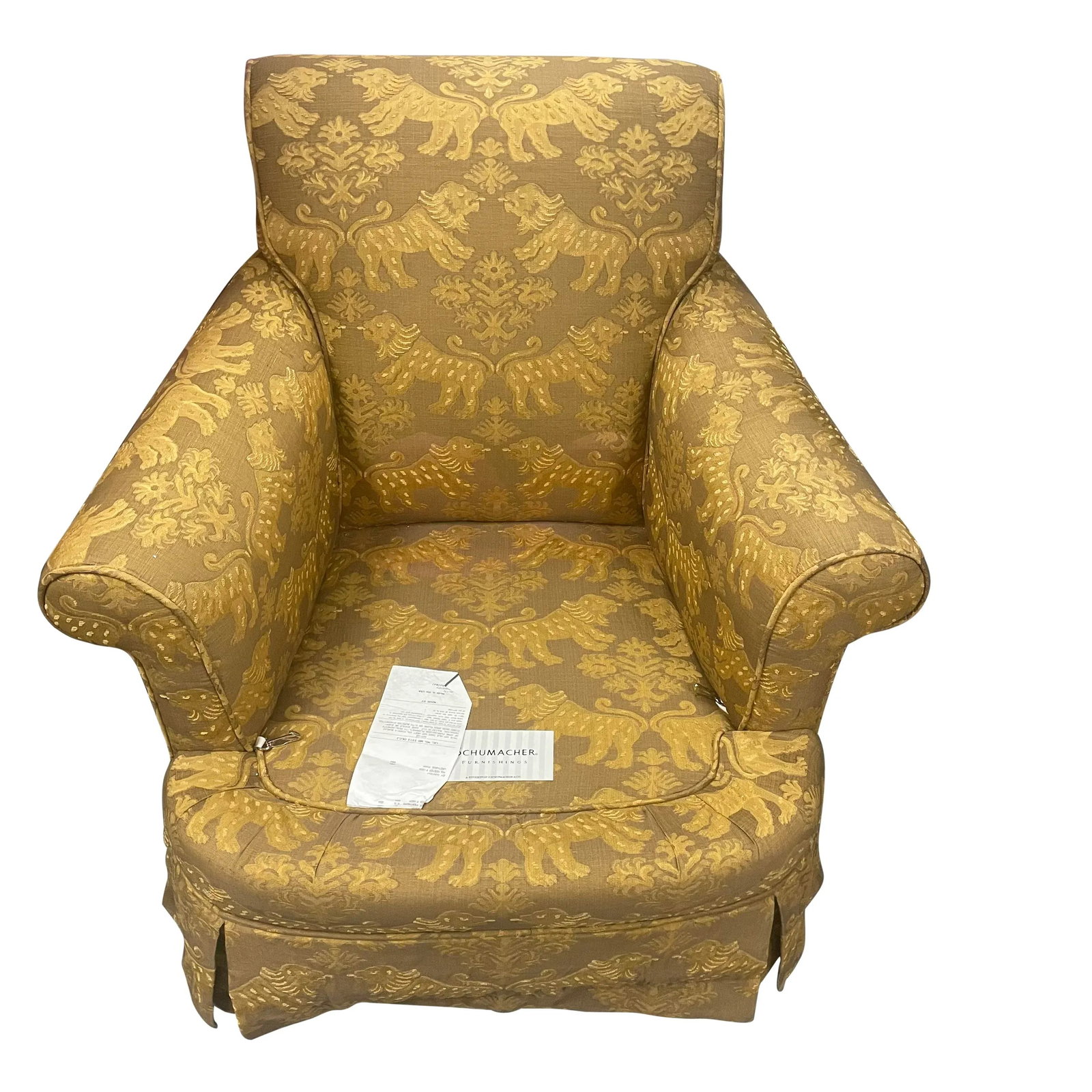 1980s Schumacher Furnishings Club Chair in Scalamandre Fabric - 7