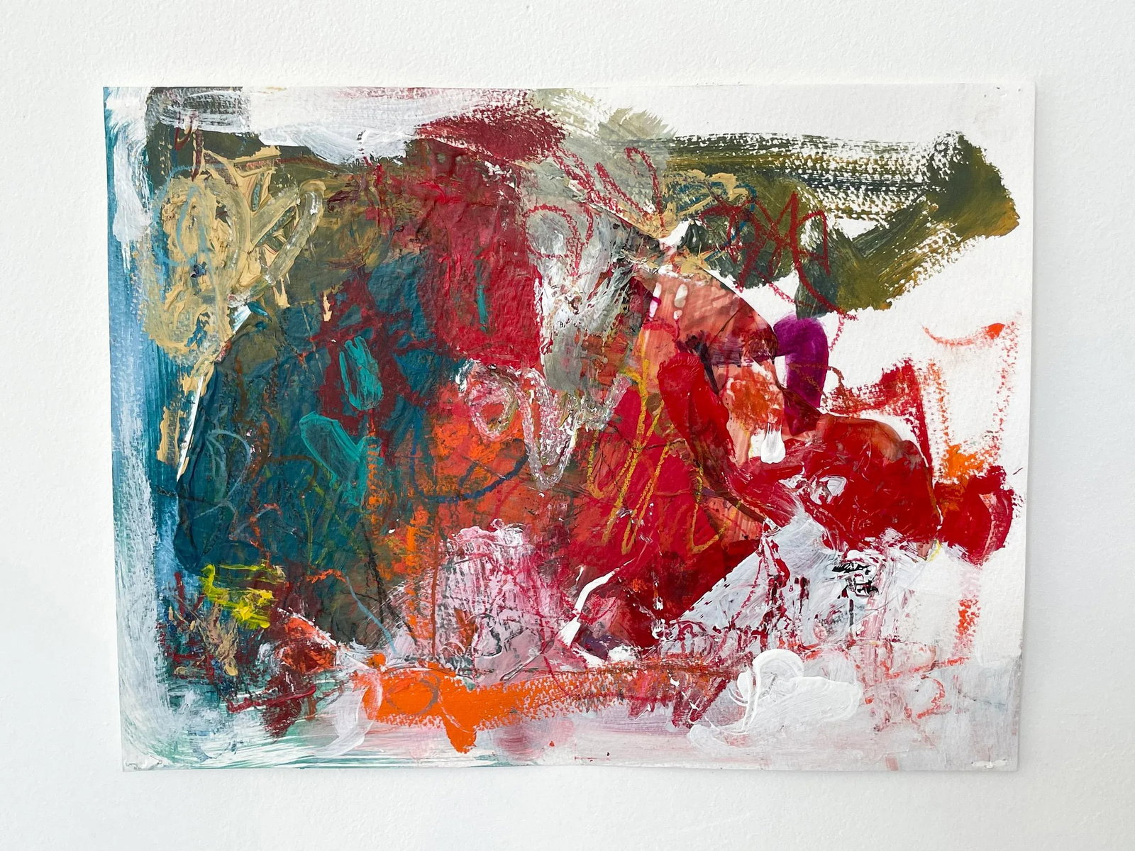 Abstract Small Work on Paper Painting Untitled #10 by Stephanie Visser - 2